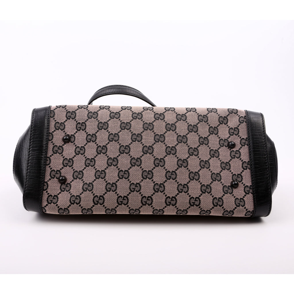 111713 GG Canvas Bamboo Bullet Medium Black