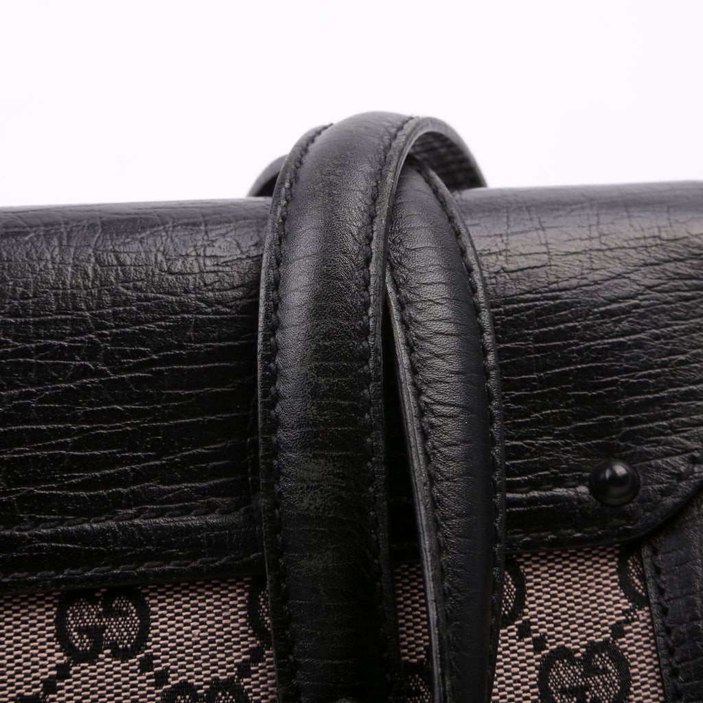 111713 GG Canvas Bamboo Bullet Medium Black