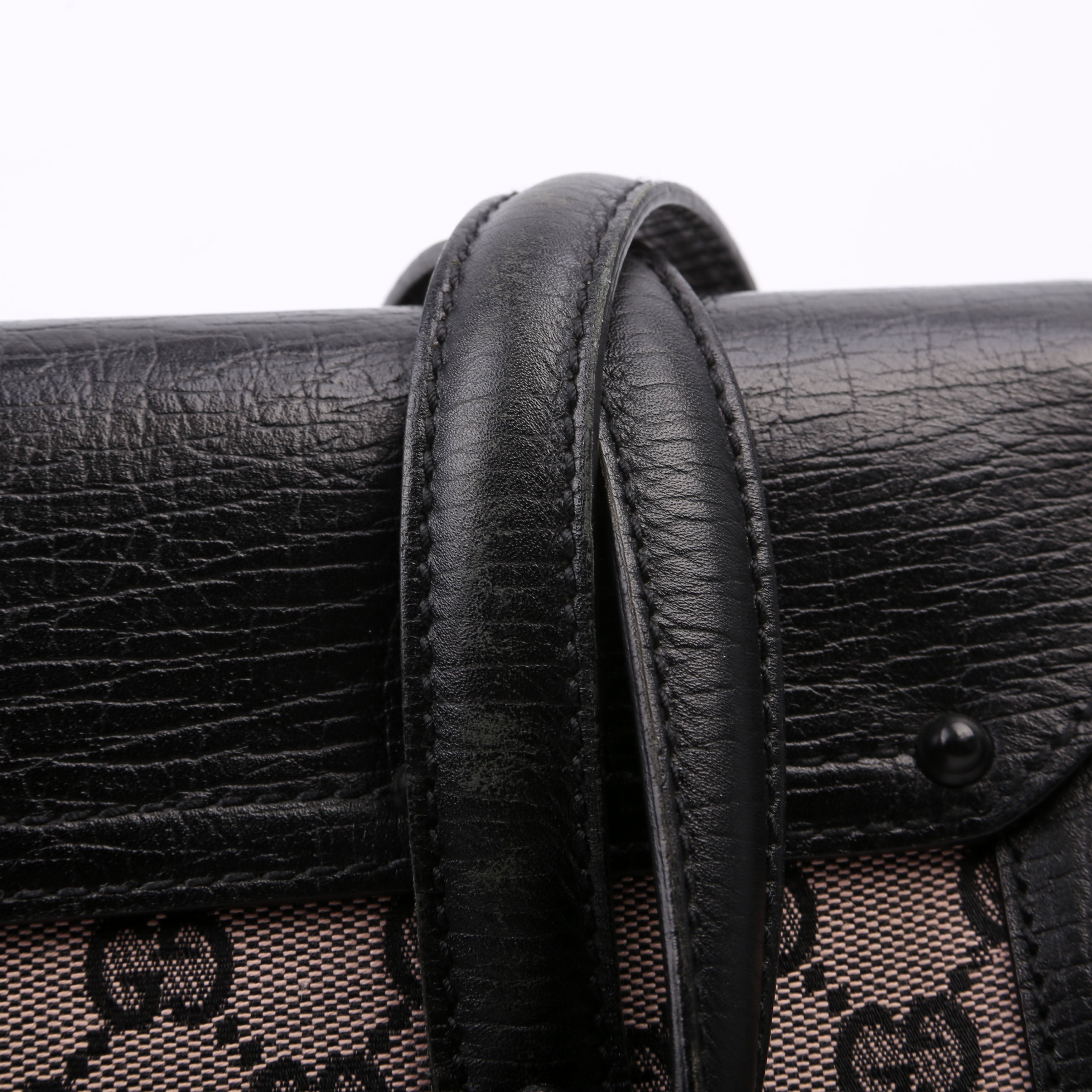 111713 GG Canvas Bamboo Bullet Medium Black
