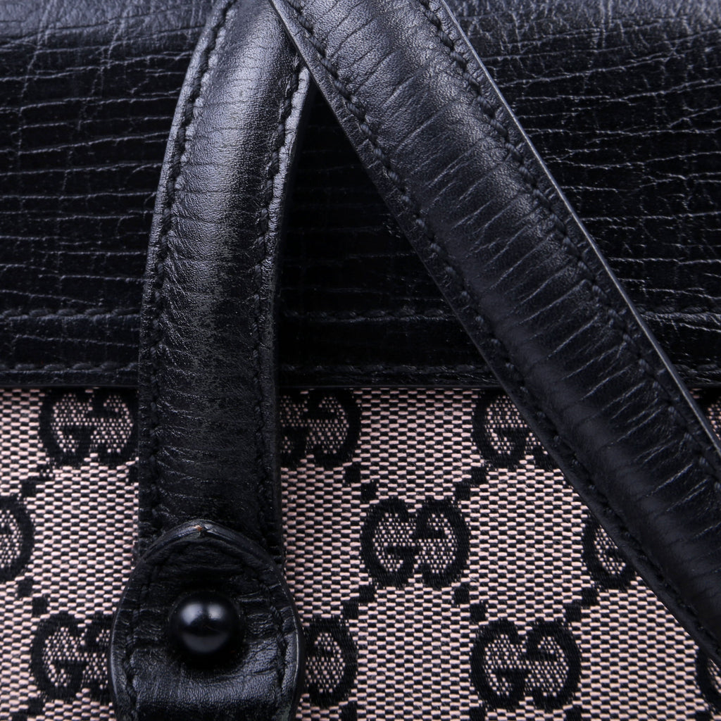 111713 GG Canvas Bamboo Bullet Medium Black