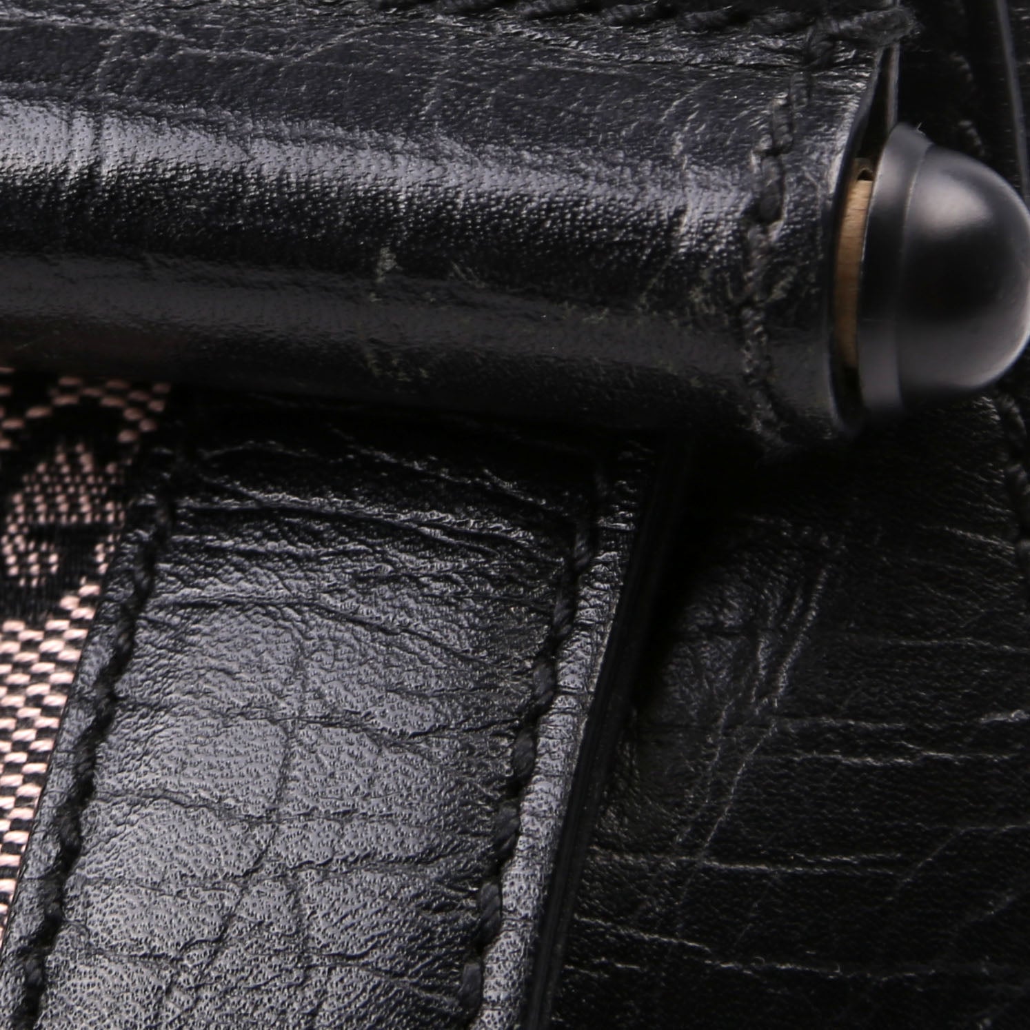 111713 GG Canvas Bamboo Bullet Medium Black
