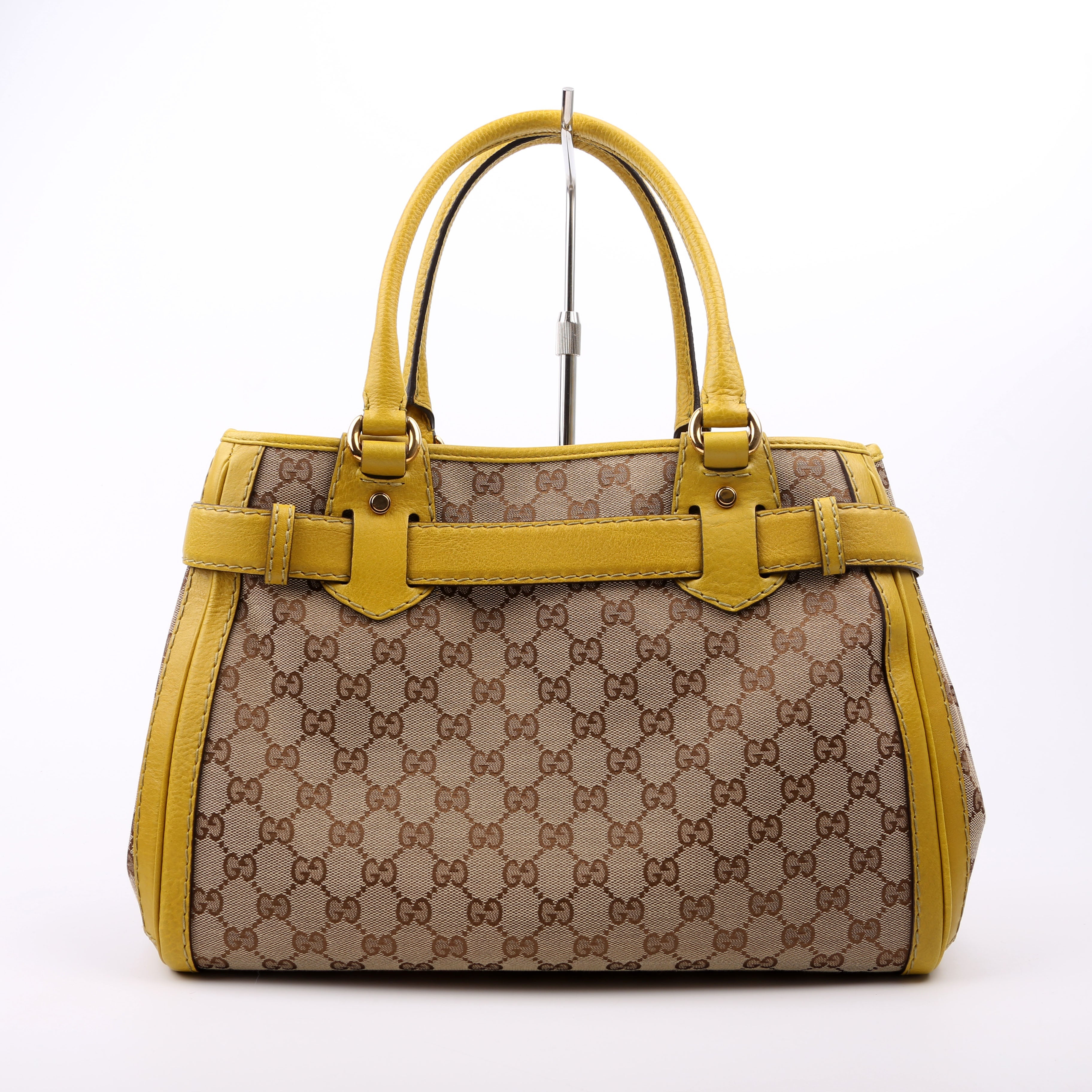 247183 GG canvas Running Tote Medium Yellow