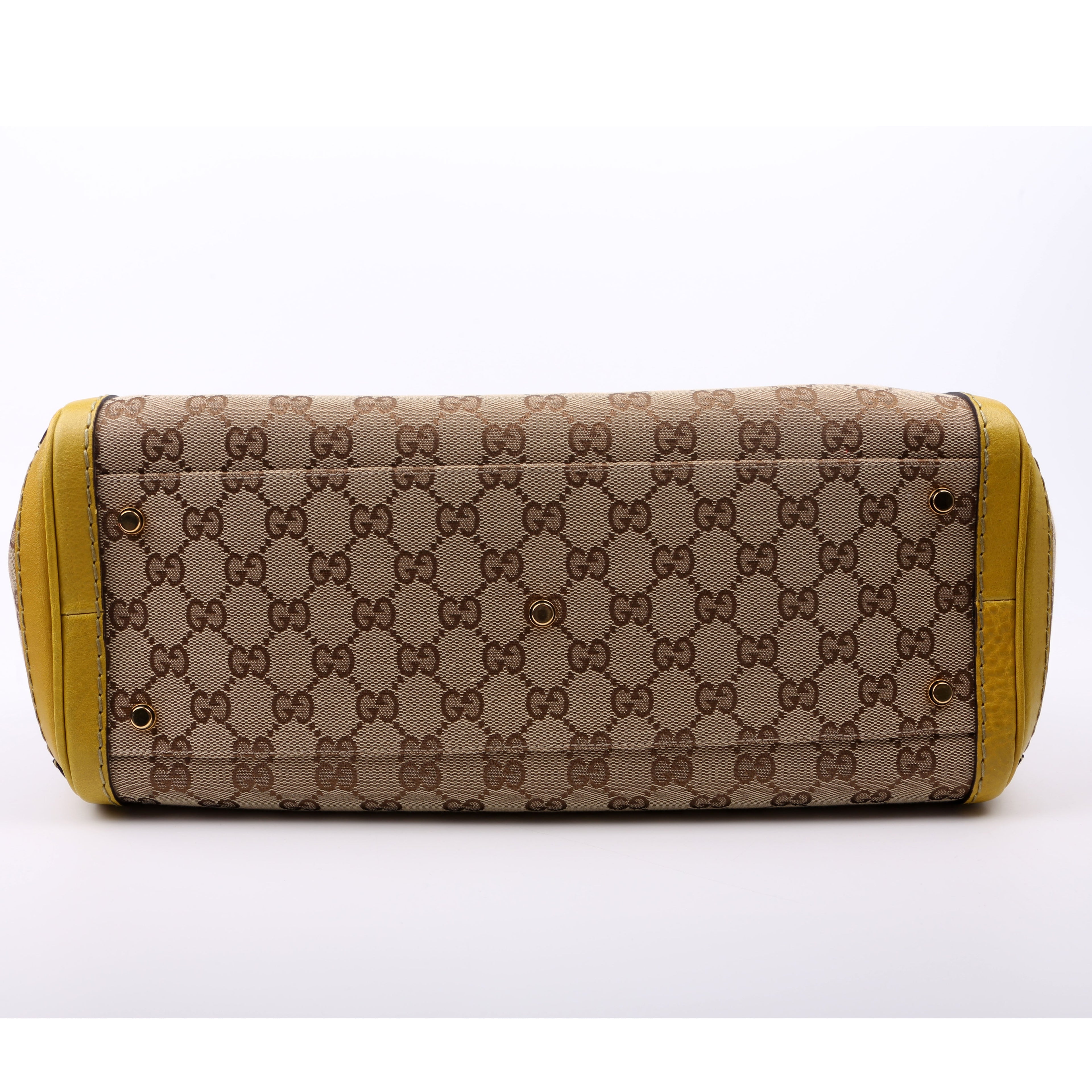 247183 GG canvas Running Tote Medium Yellow
