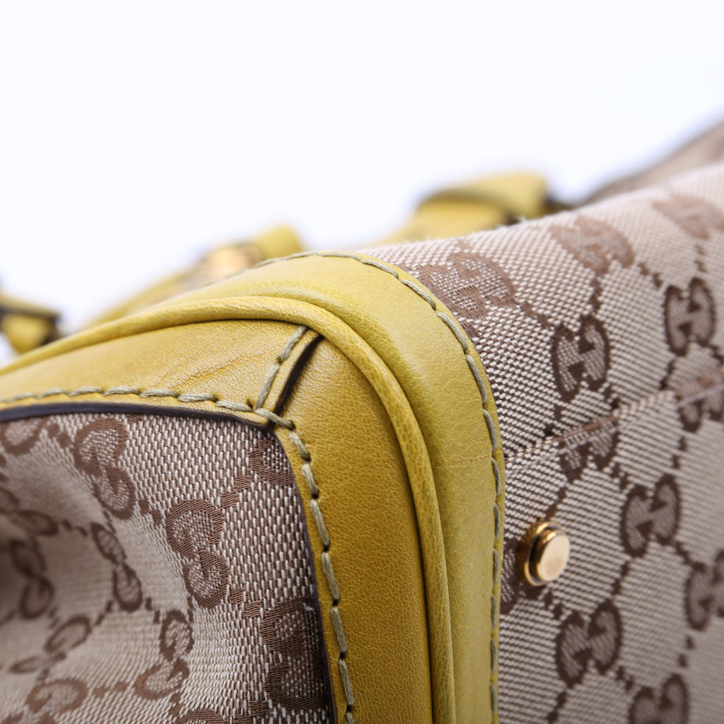 247183 GG canvas Running Tote Medium Yellow