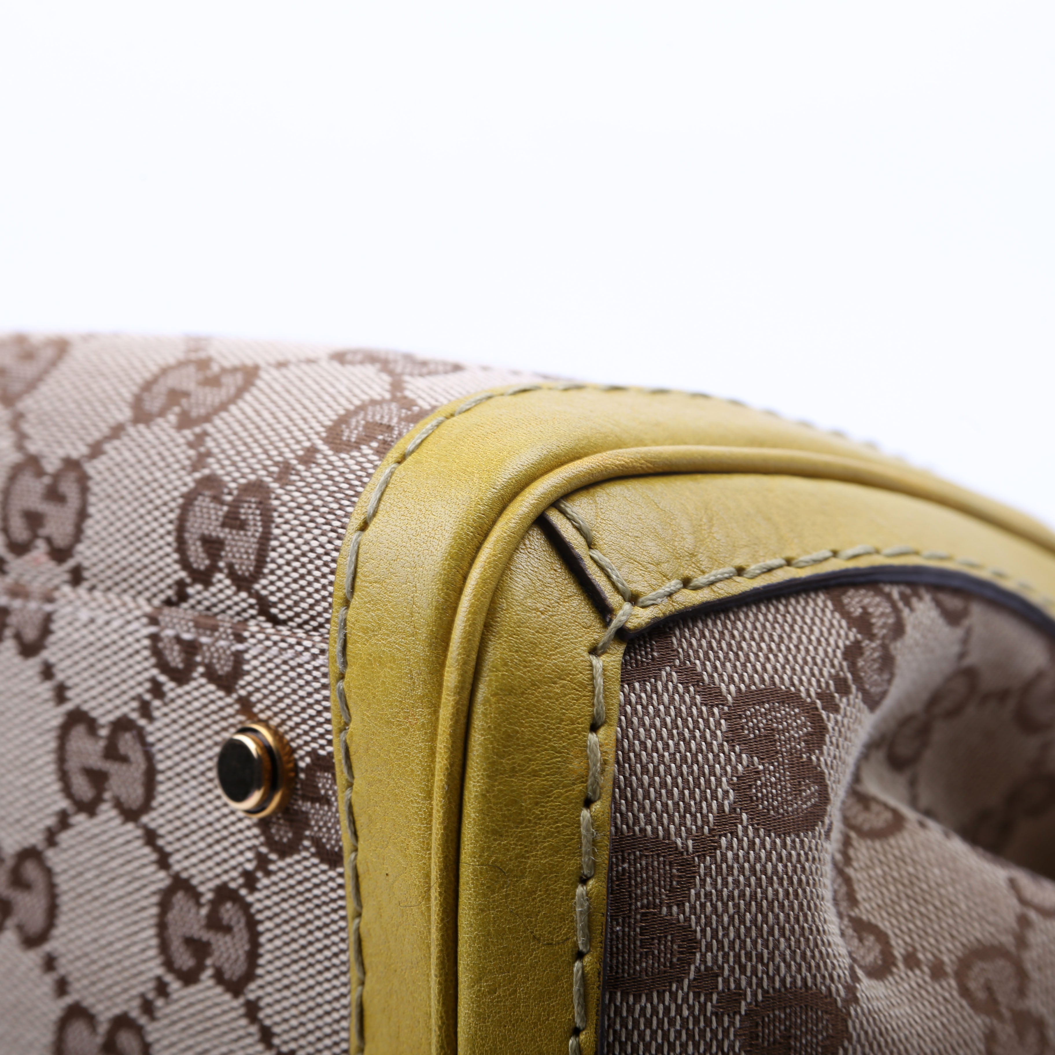 247183 GG canvas Running Tote Medium Yellow