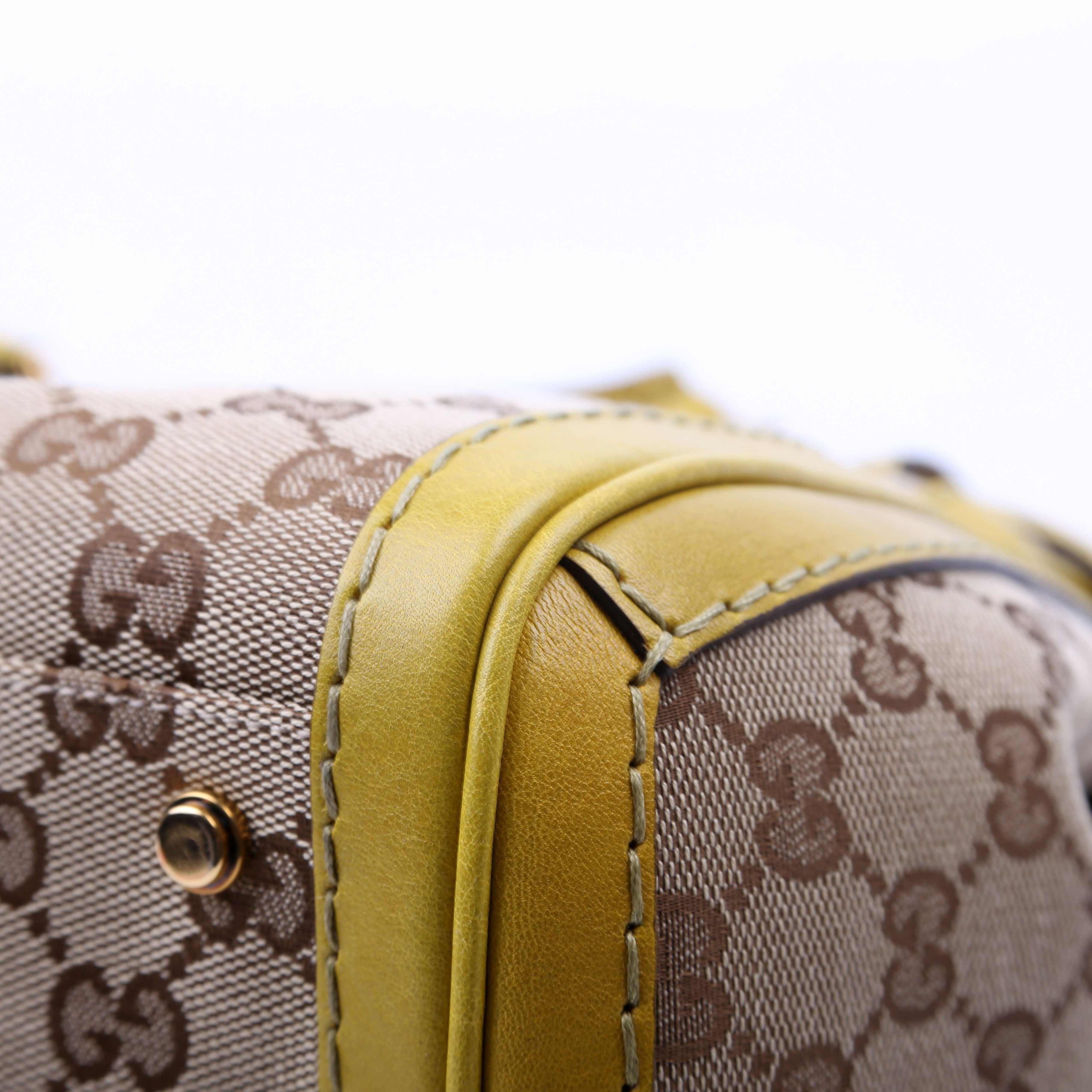 247183 GG canvas Running Tote Medium Yellow