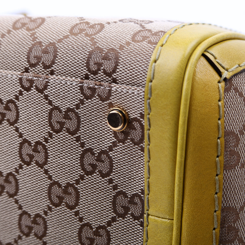 247183 GG canvas Running Tote Medium Yellow