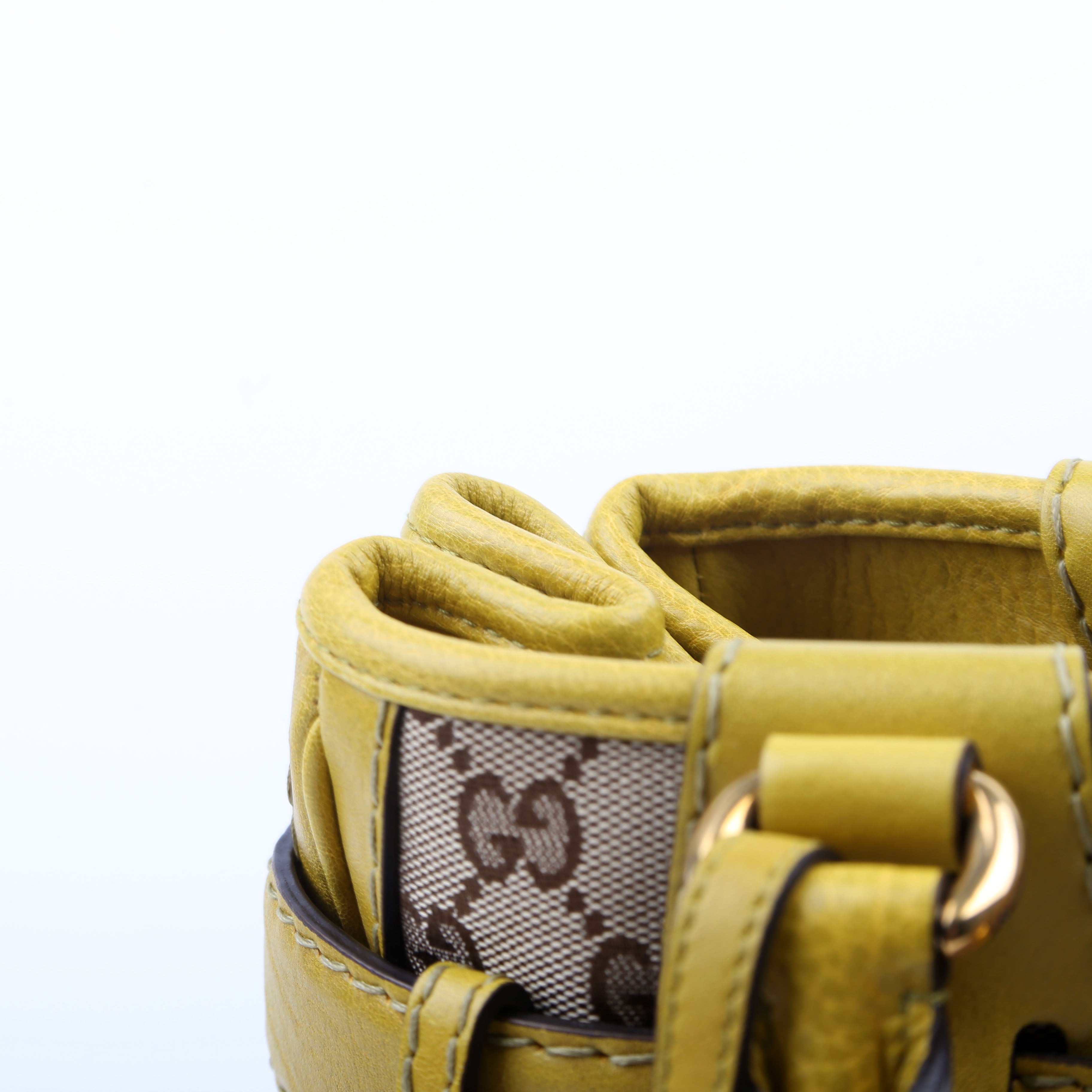 247183 GG canvas Running Tote Medium Yellow