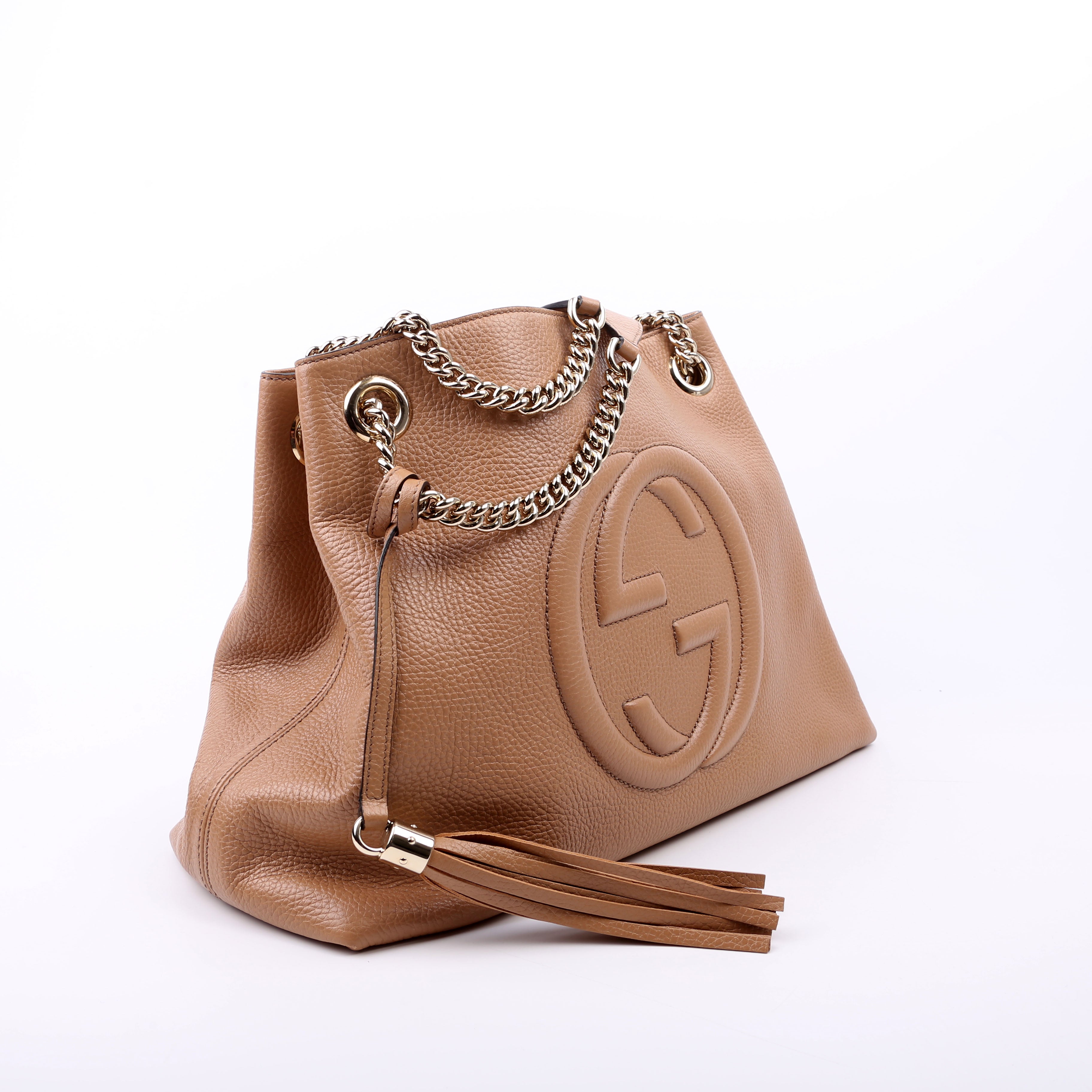 536196 Soho Chain Tote Newer Beige