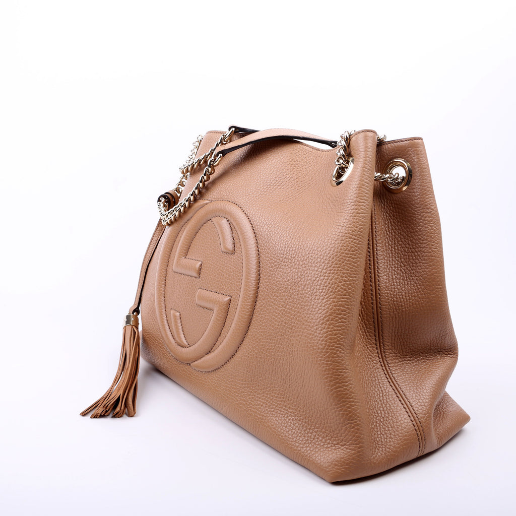 536196 Soho Chain Tote Newer Beige