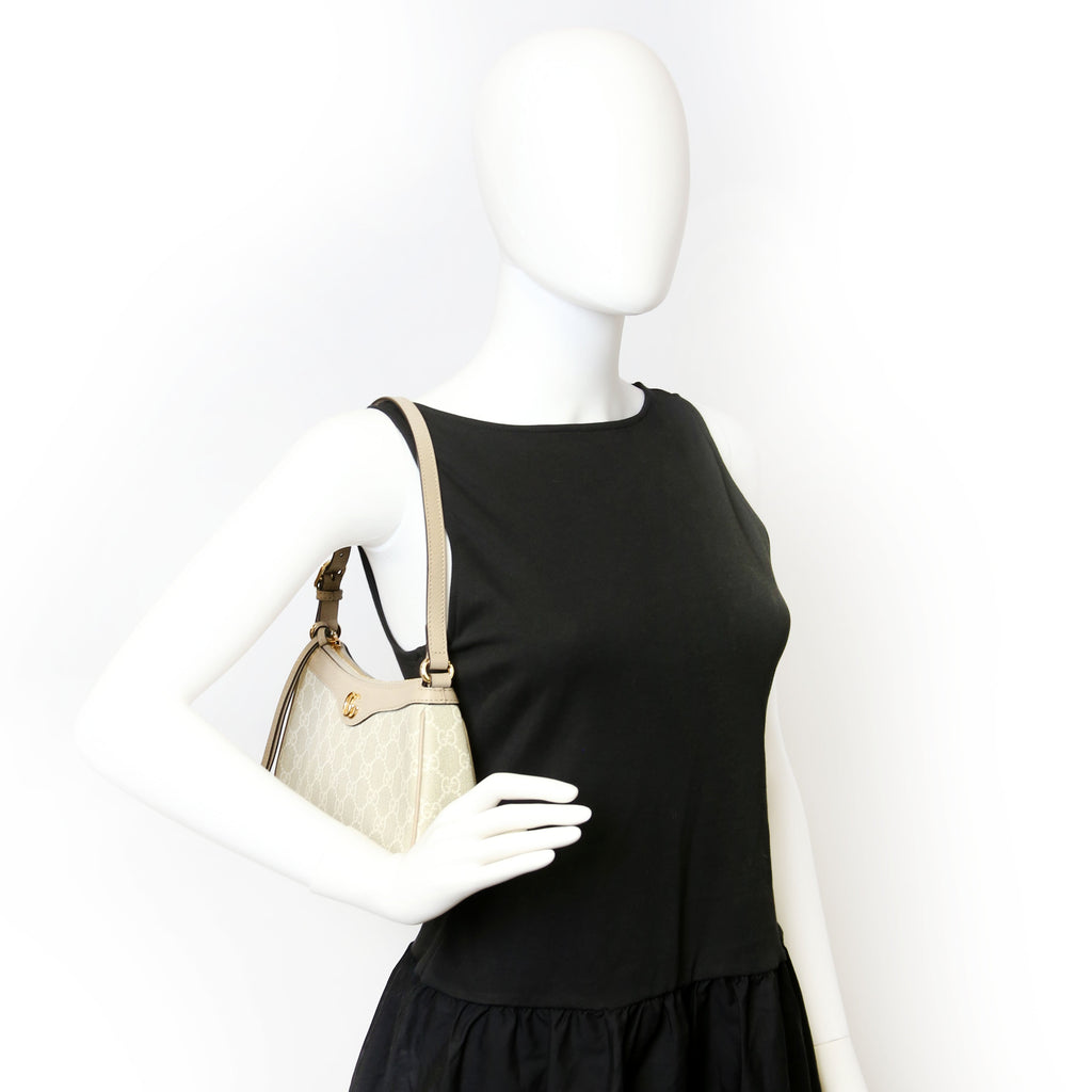 735145 Ophidia GG Small Bag White