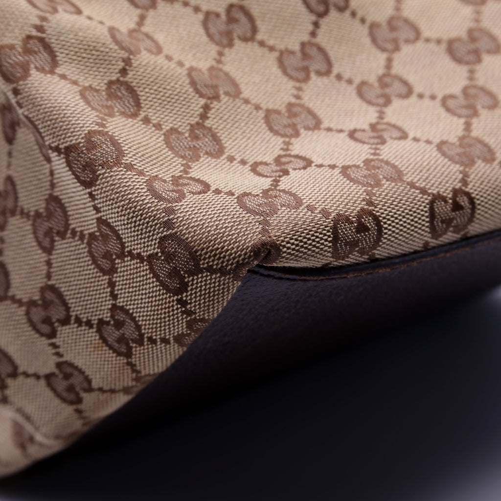 131230 GG Canvas Web Bucket Tote