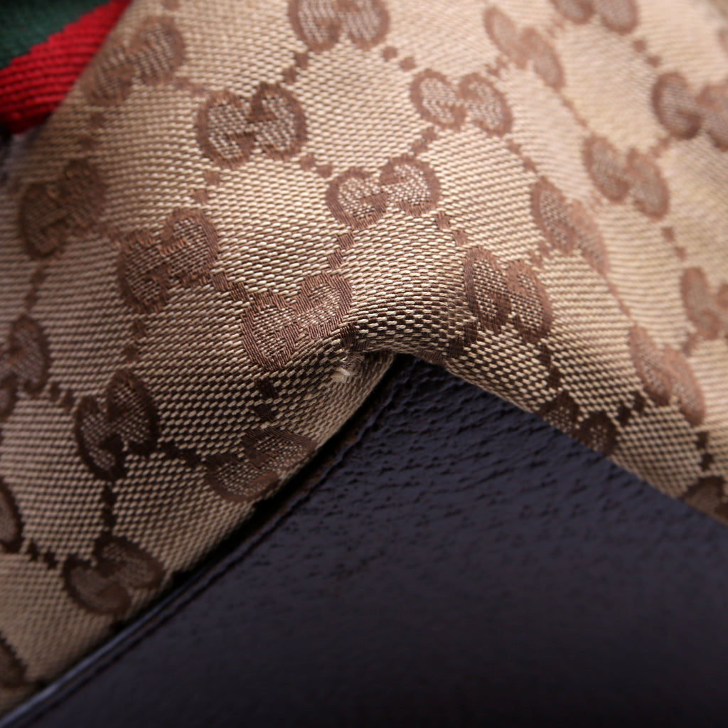131230 GG Canvas Web Bucket Tote