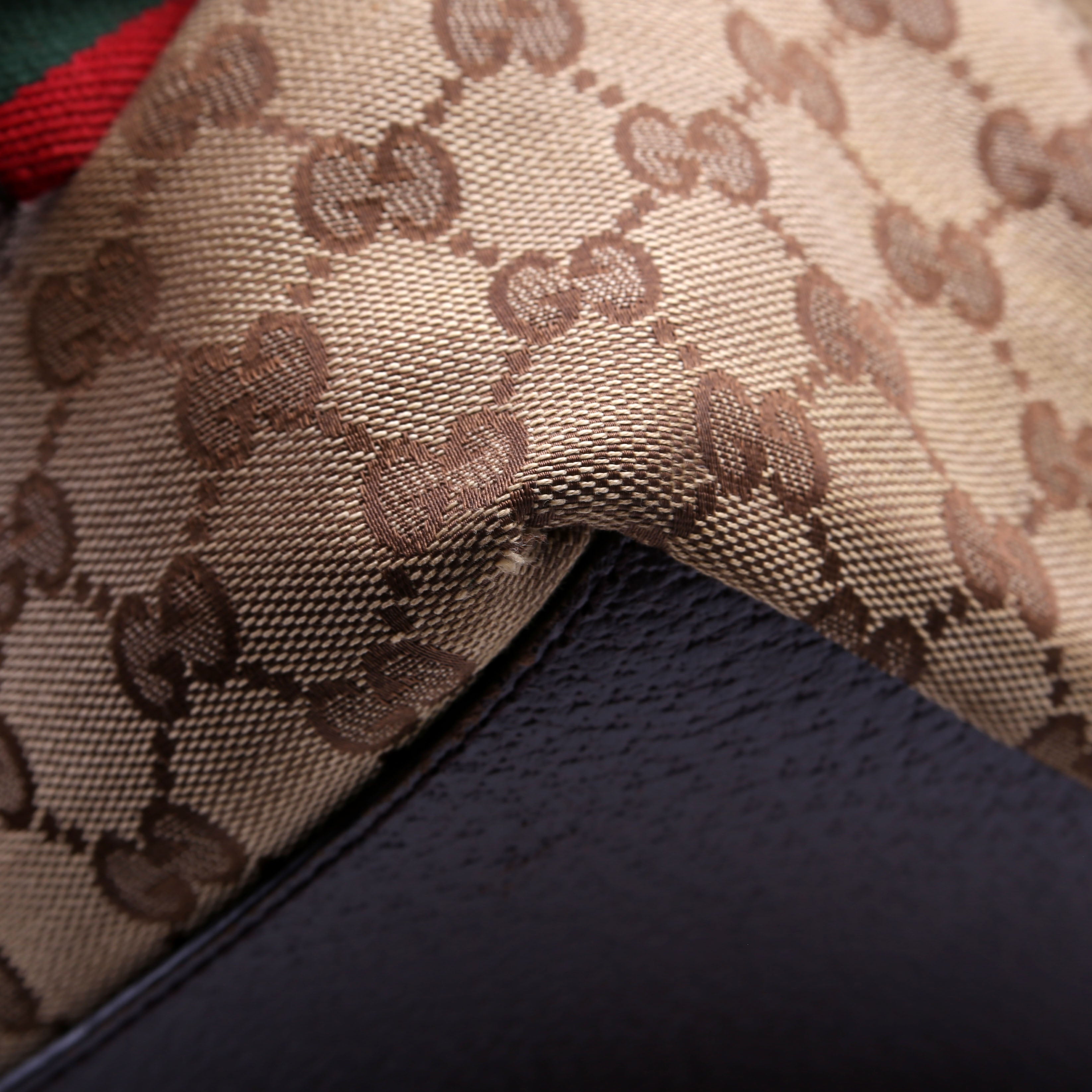 131230 GG Canvas Web Bucket Tote