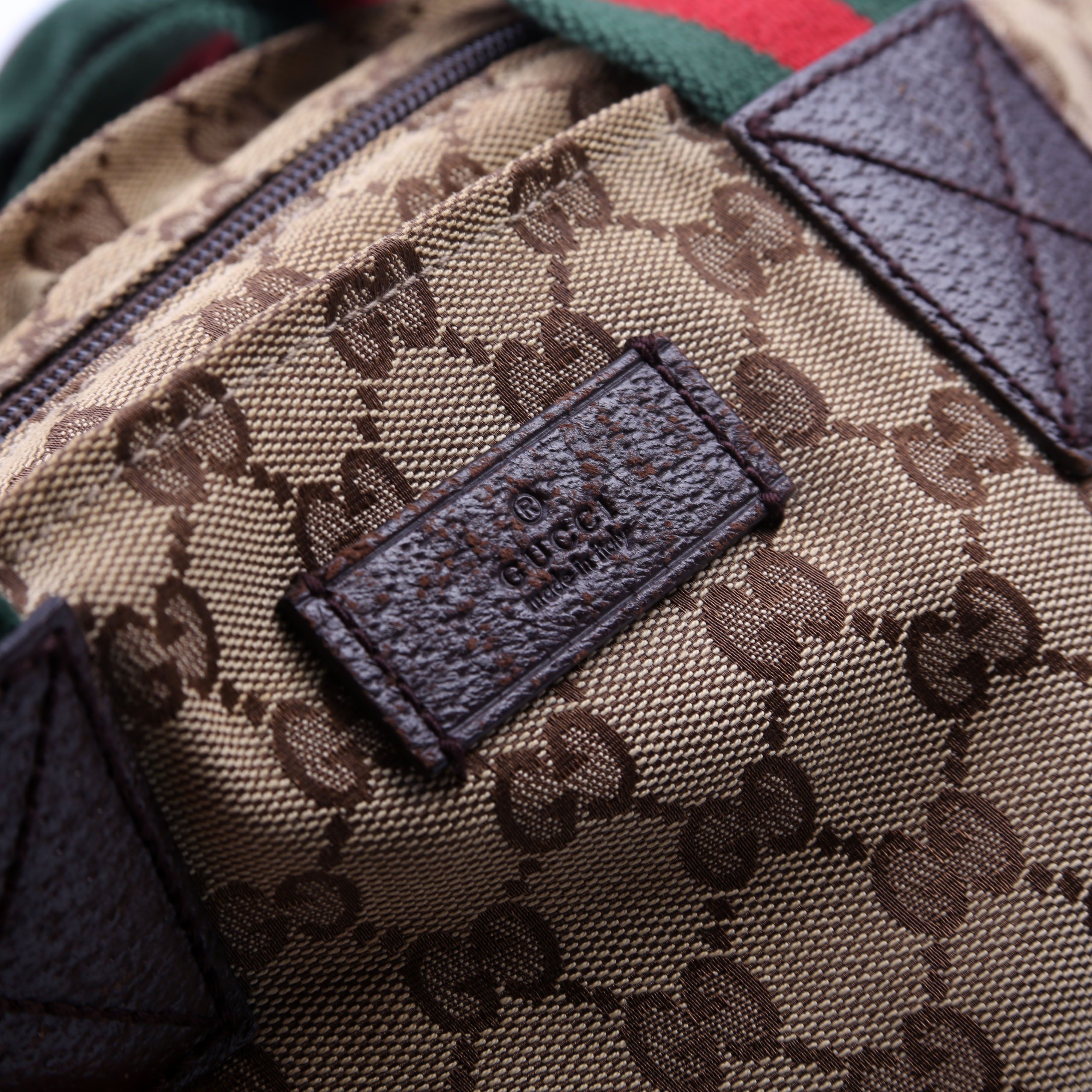 131230 GG Canvas Web Bucket Tote