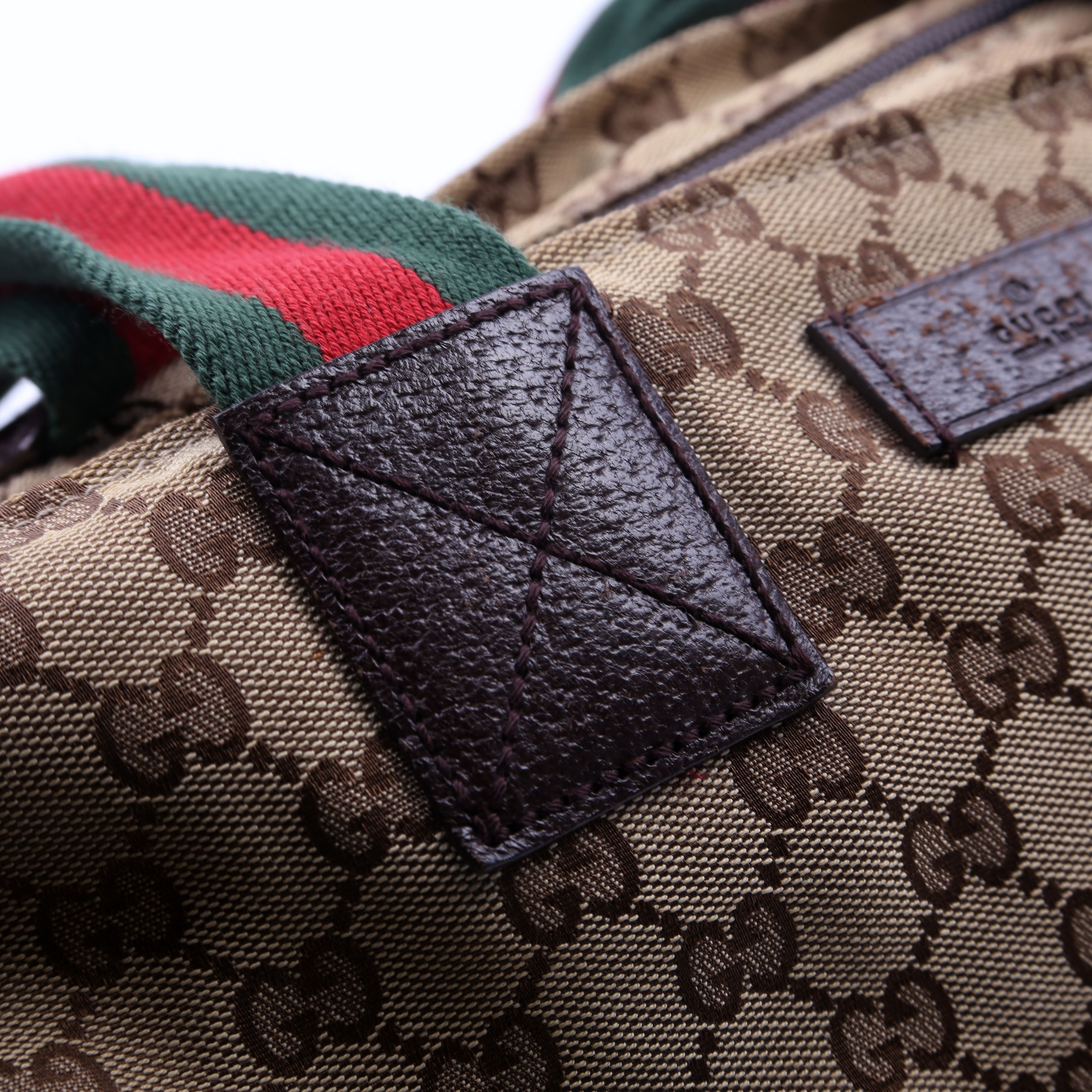 131230 GG Canvas Web Bucket Tote