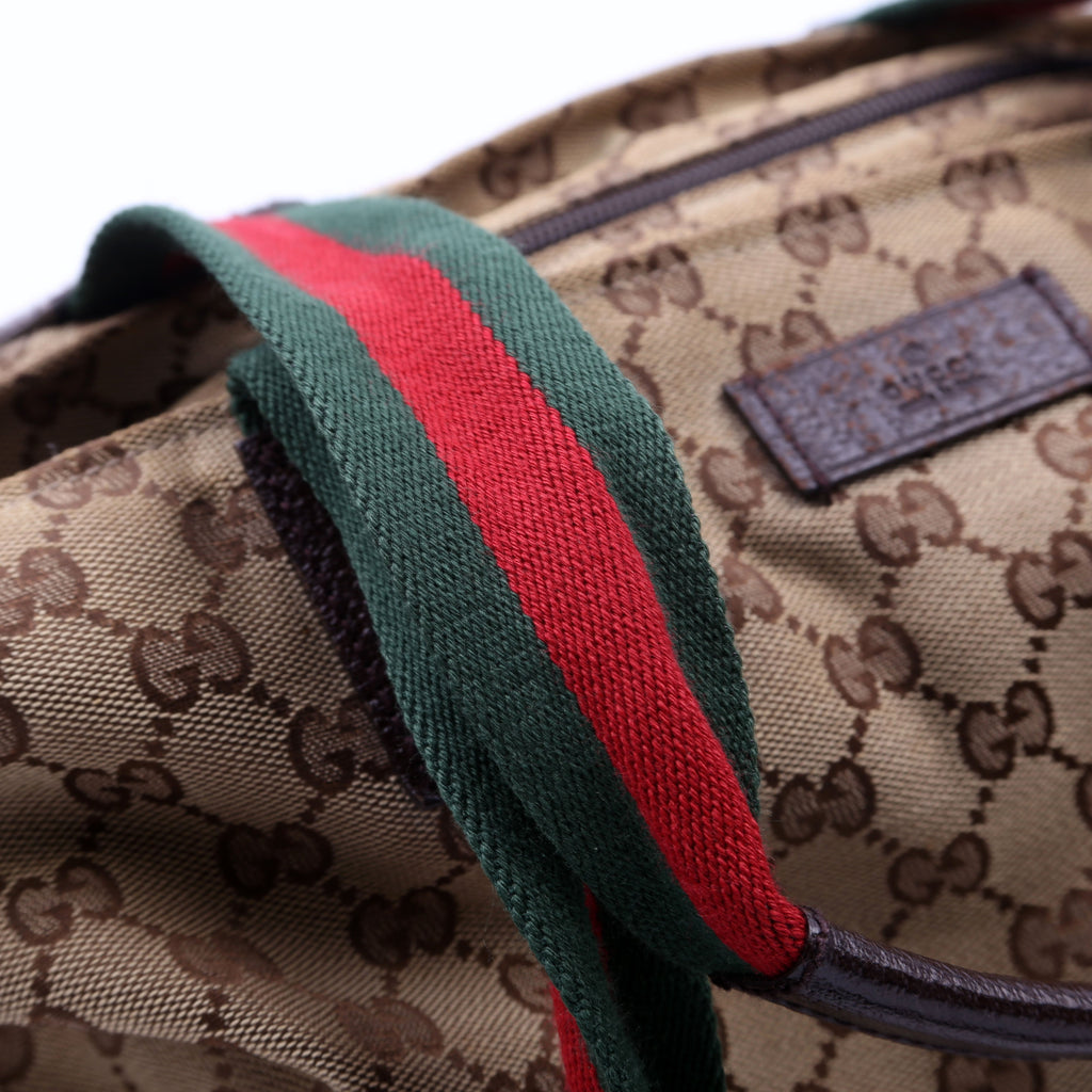 131230 GG Canvas Web Bucket Tote