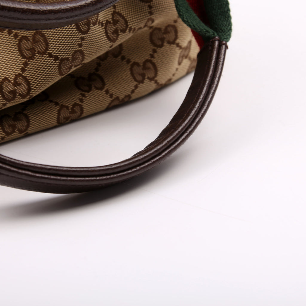 131230 GG Canvas Web Bucket Tote