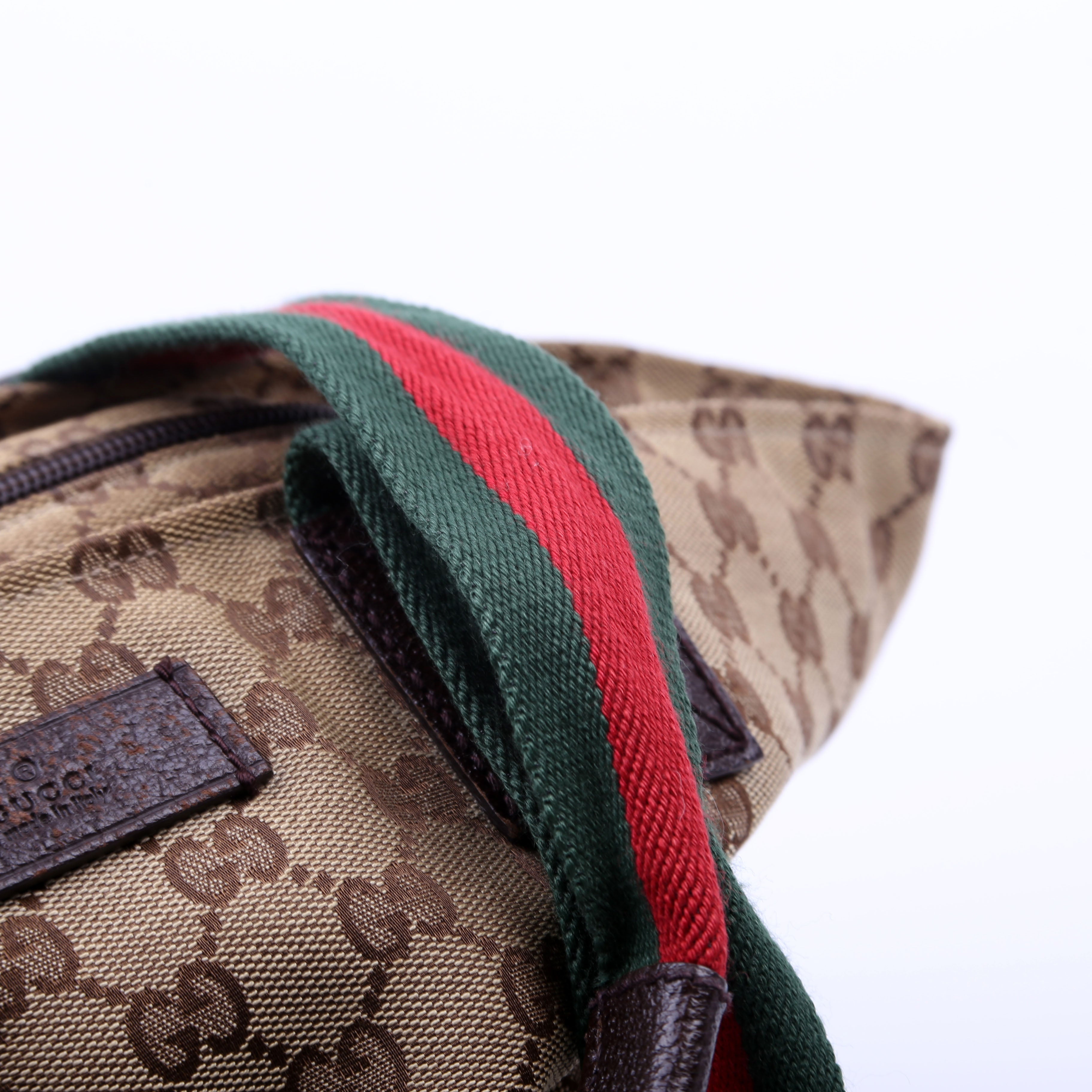 131230 GG Canvas Web Bucket Tote