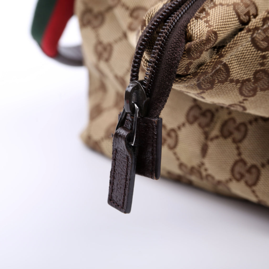 131230 GG Canvas Web Bucket Tote