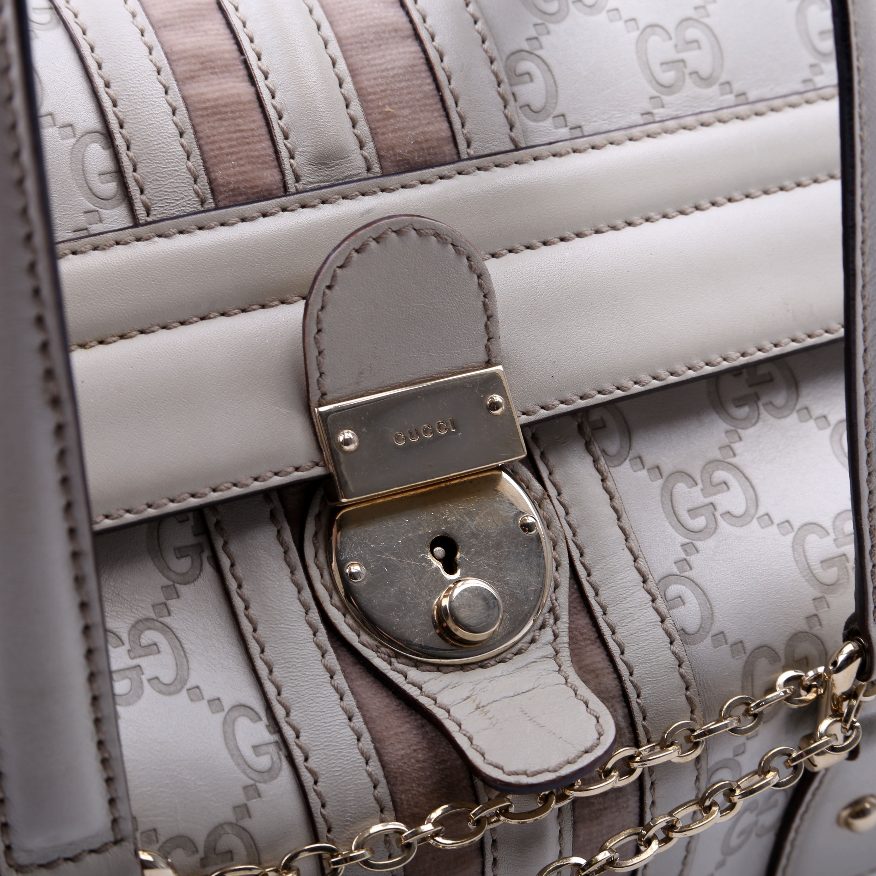 GG Treasure Boston Bag White