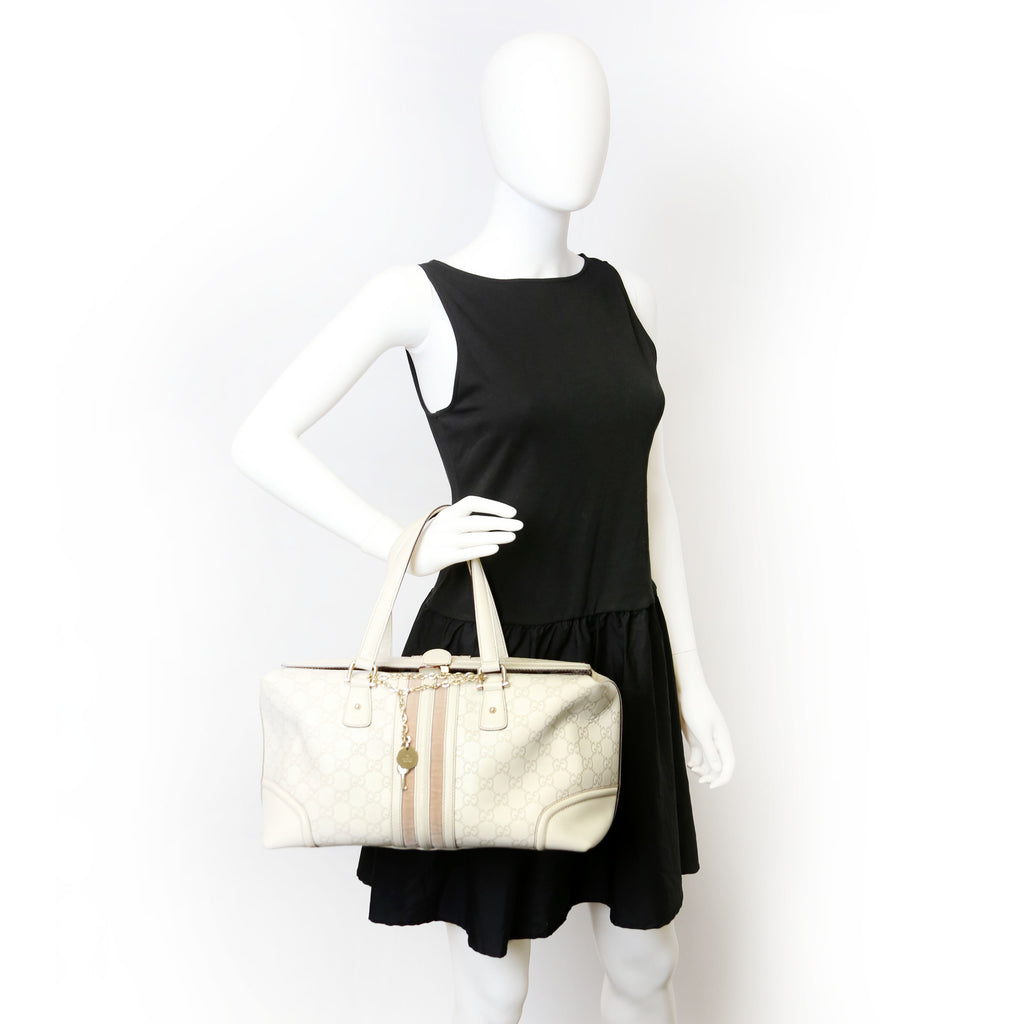 GG Treasure Boston Bag White
