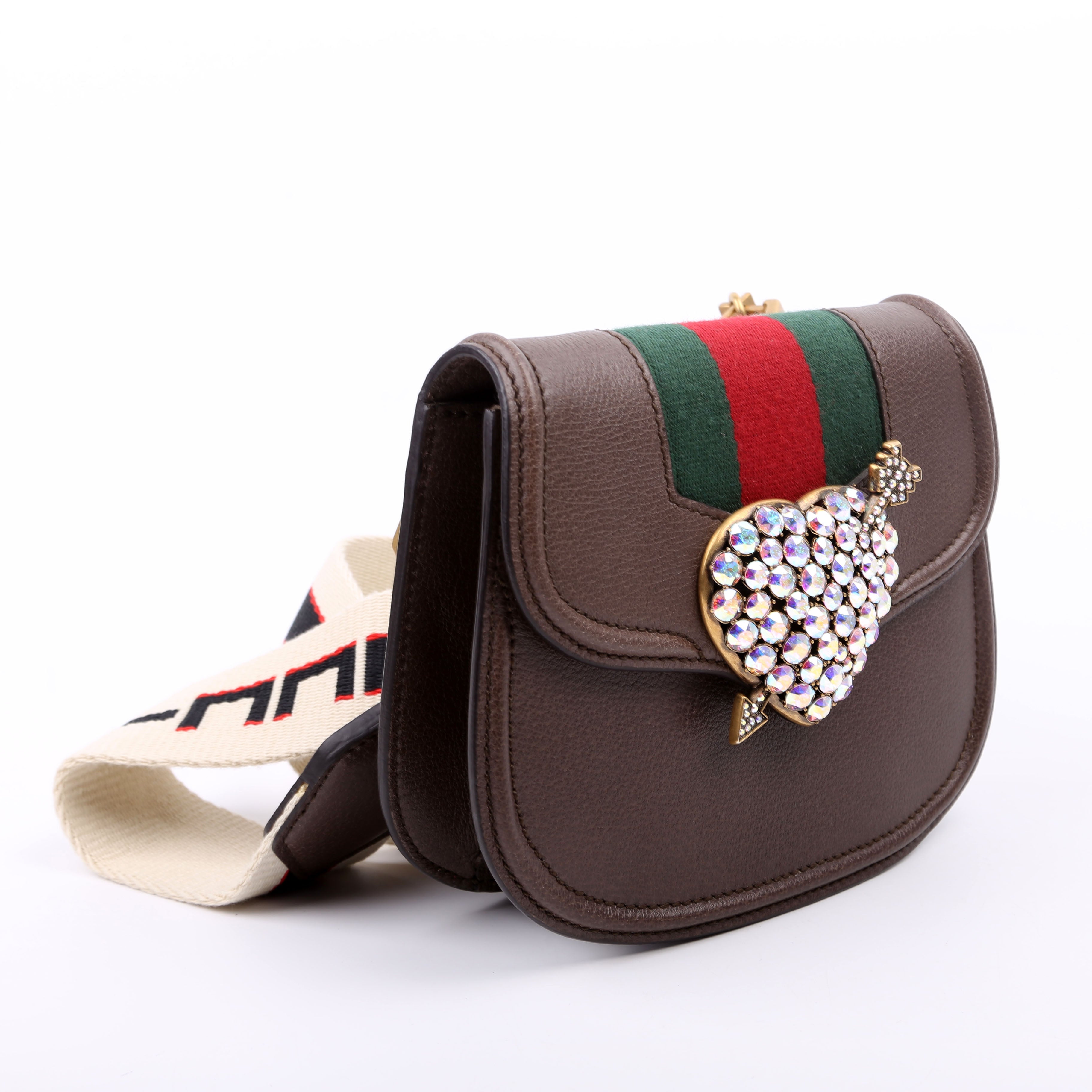 Gucci 500756 Jeweled Heart Totem Brown