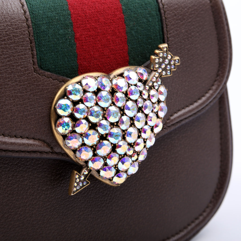 Gucci 500756 Jeweled Heart Totem Brown