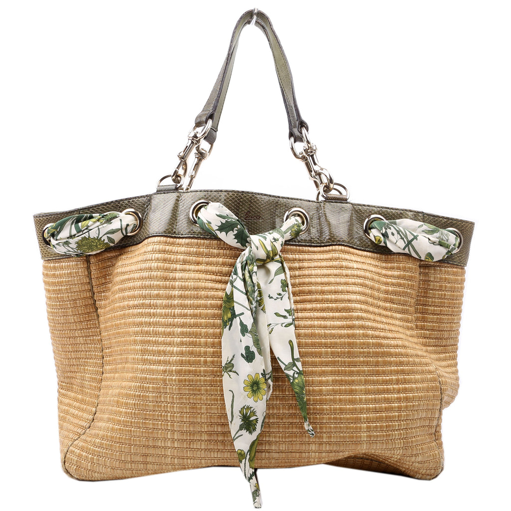 153033 Straw Positano Tote Green