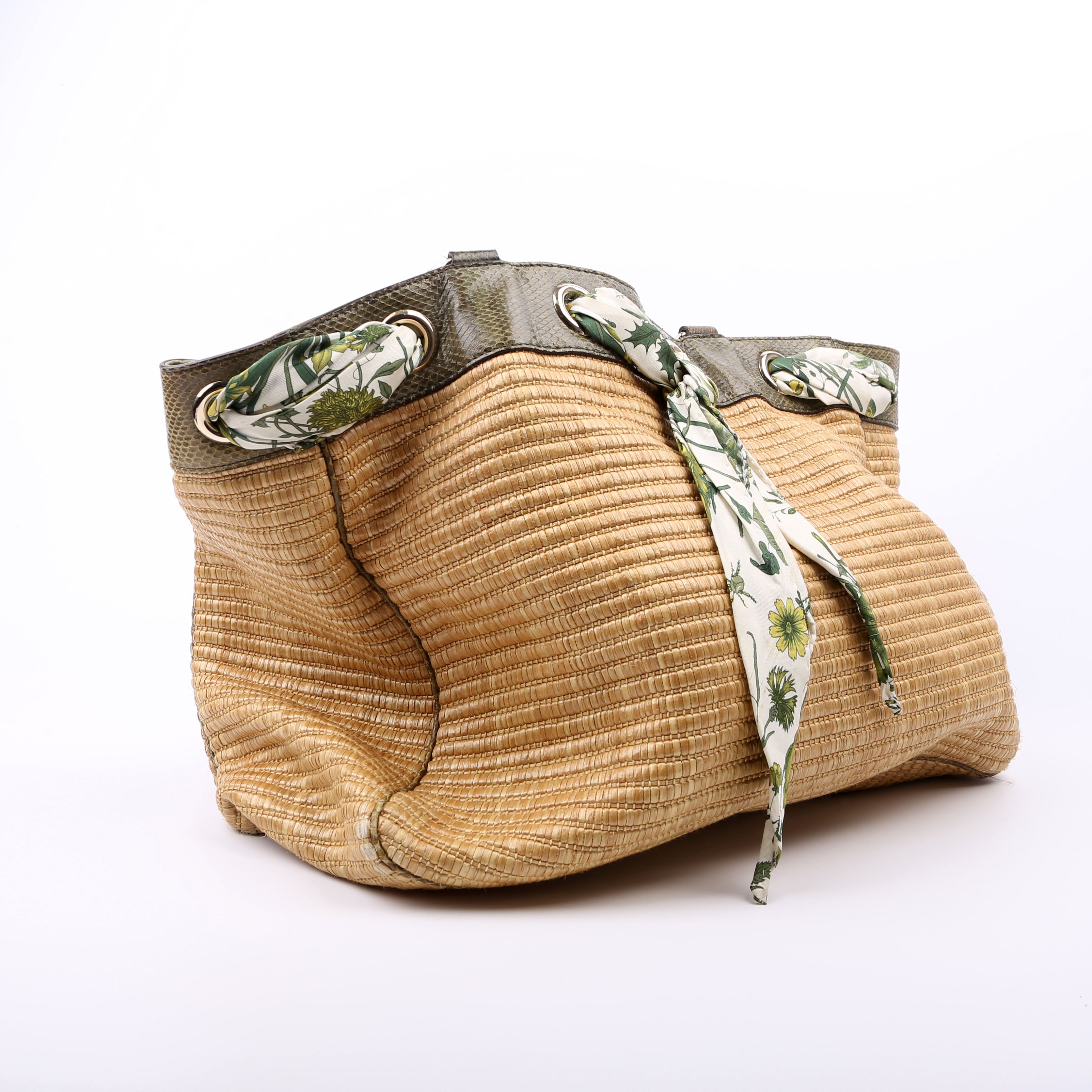 153033 Straw Positano Tote Green