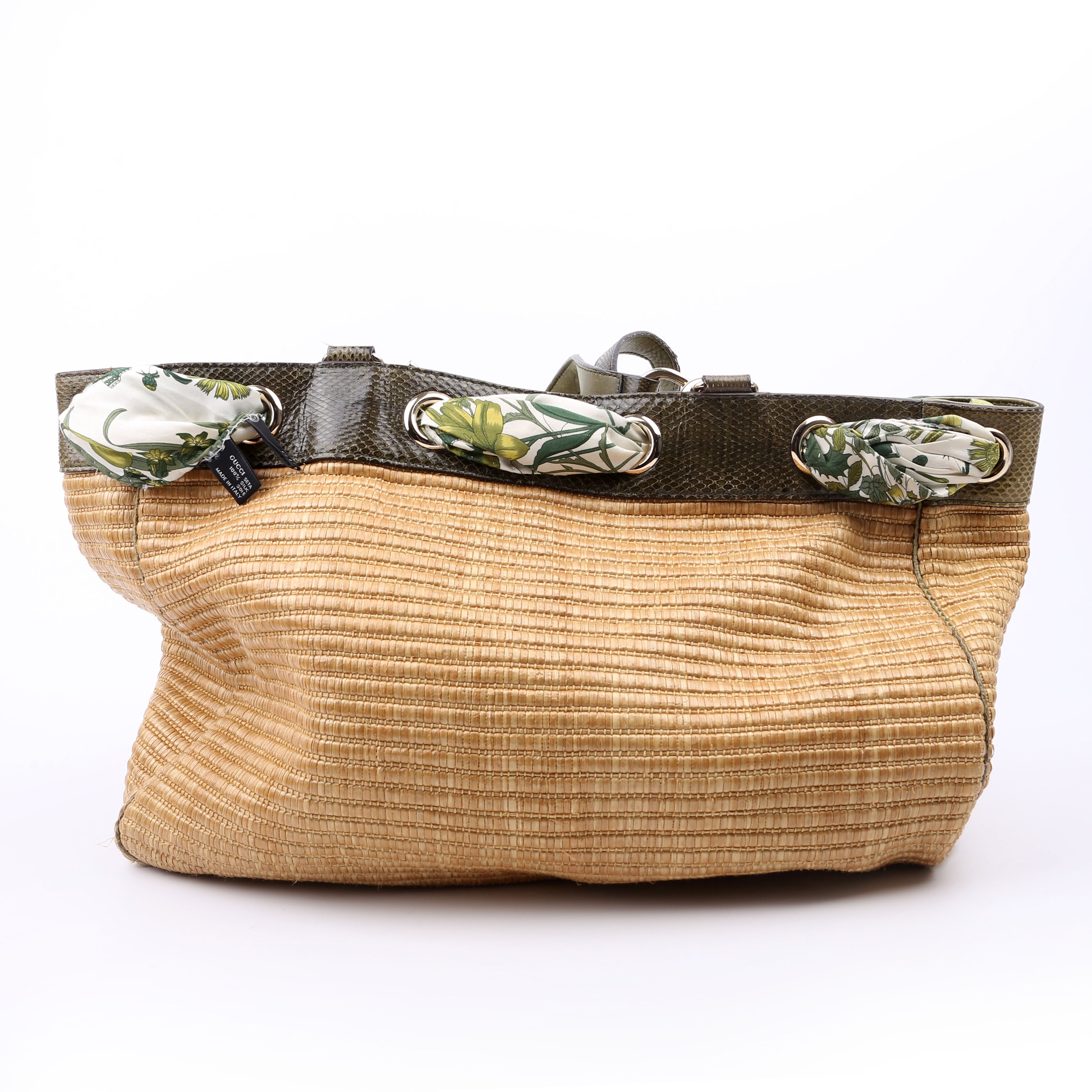 153033 Straw Positano Tote Green