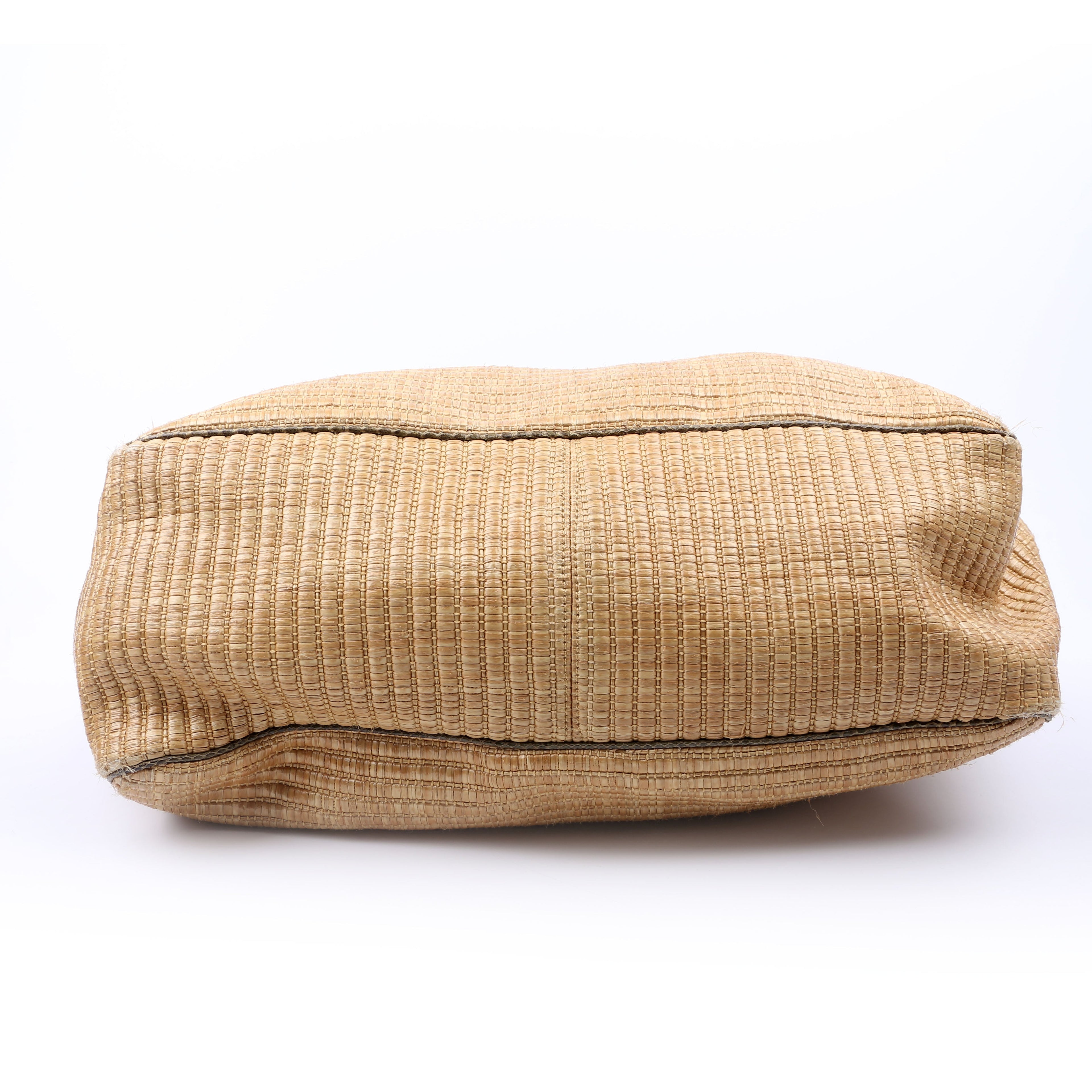 153033 Straw Positano Tote Green