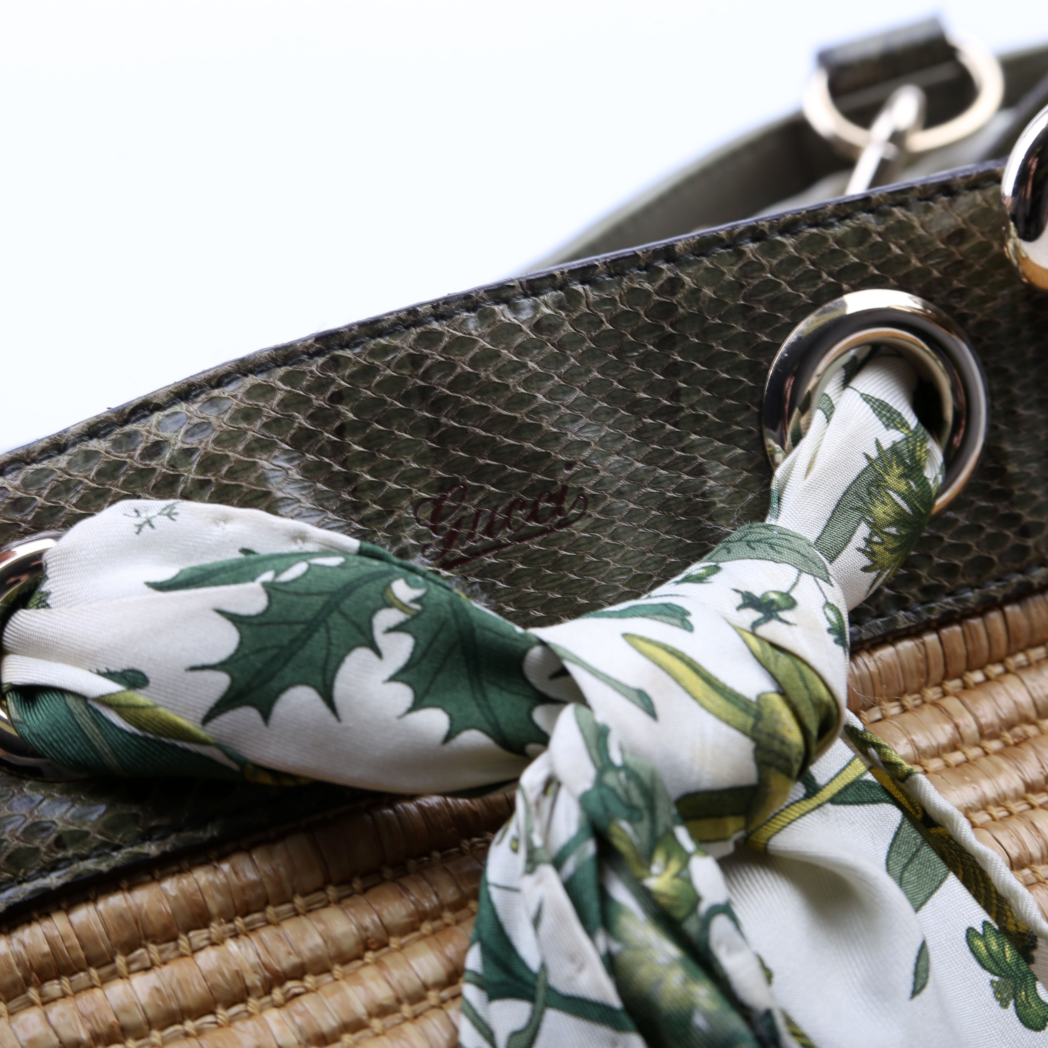 153033 Straw Positano Tote Green