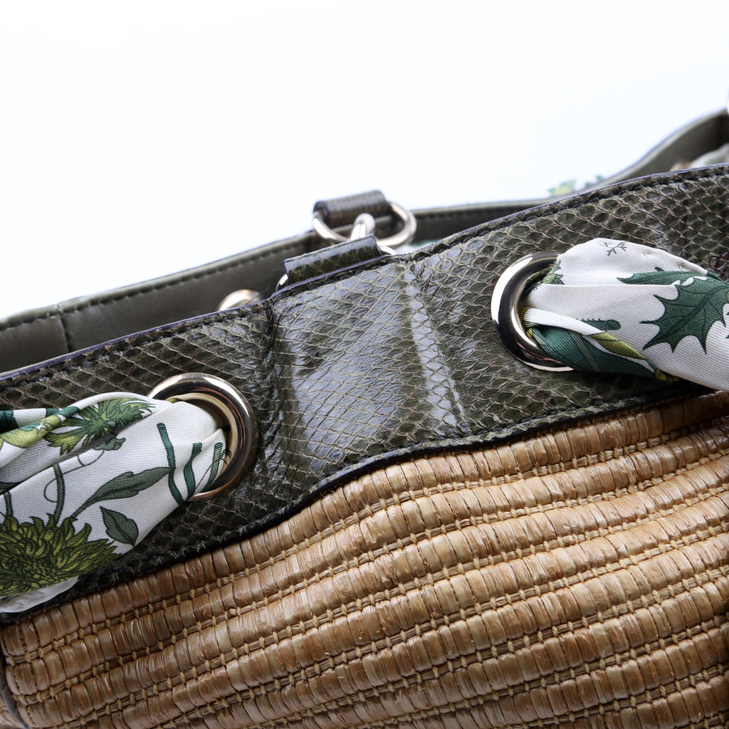 153033 Straw Positano Tote Green