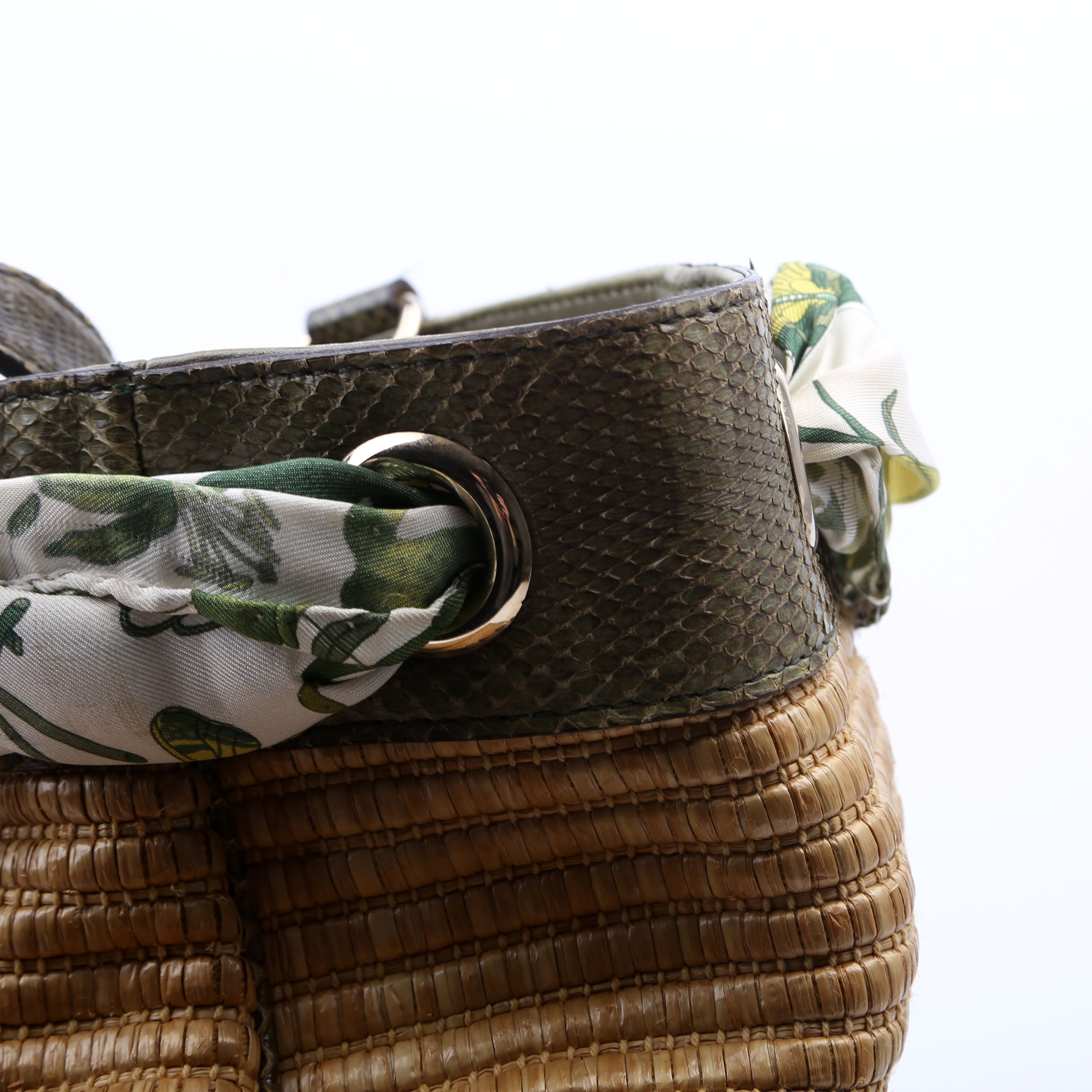 153033 Straw Positano Tote Green