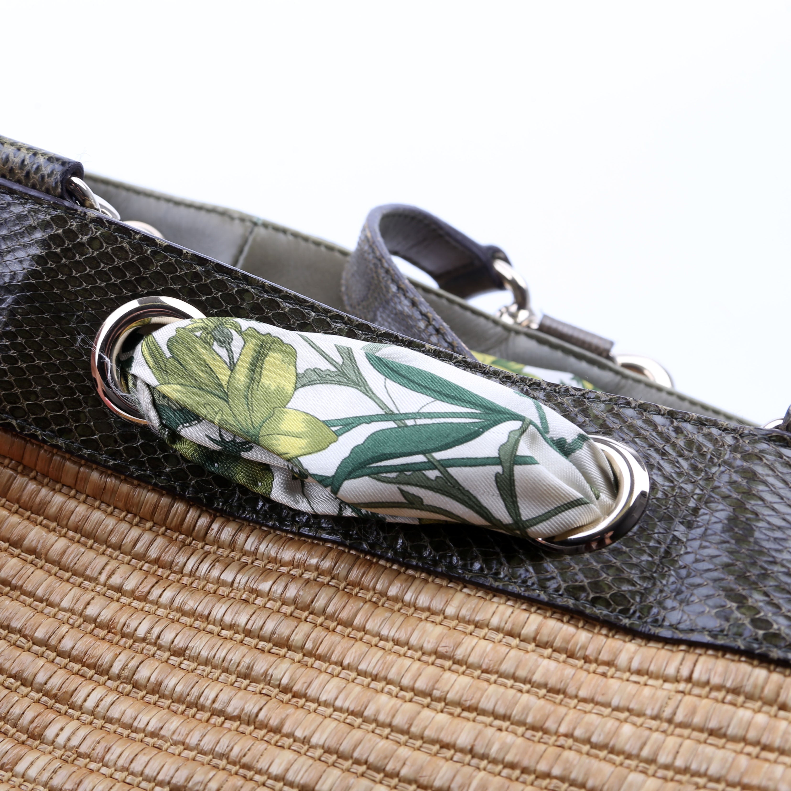 153033 Straw Positano Tote Green