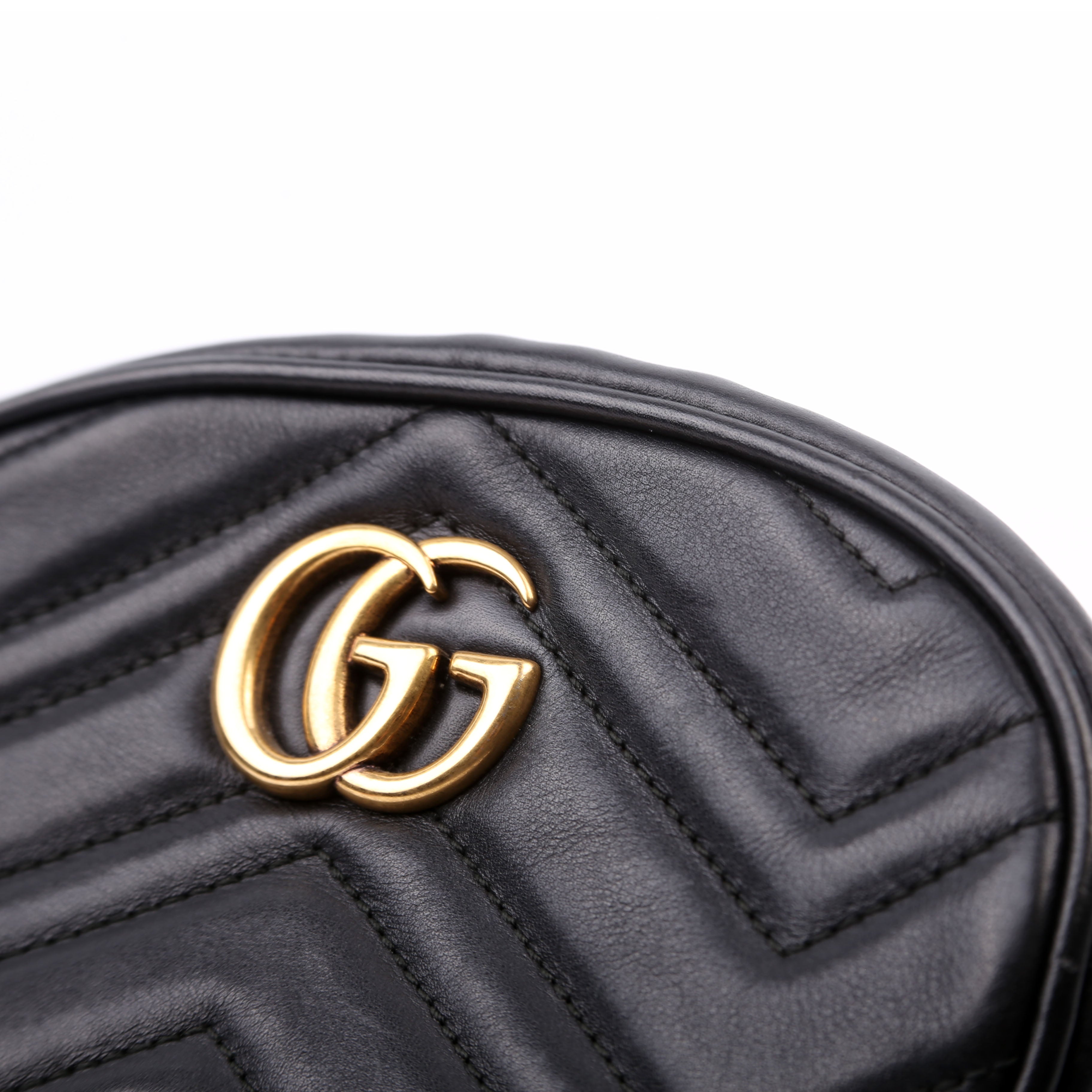 Gucci 476434 Marmont Belt Bag Black Size 75
