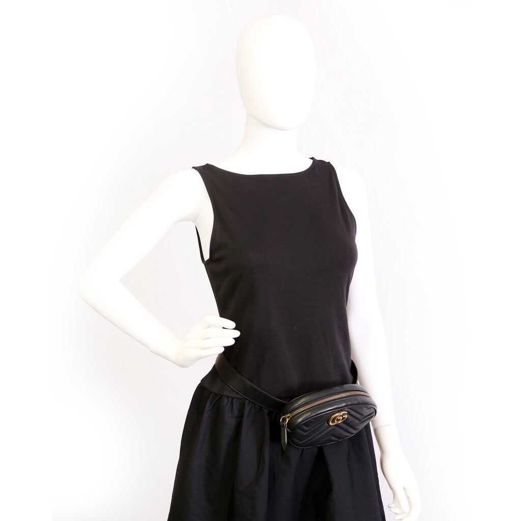 Gucci 476434 Marmont Belt Bag Black Size 75