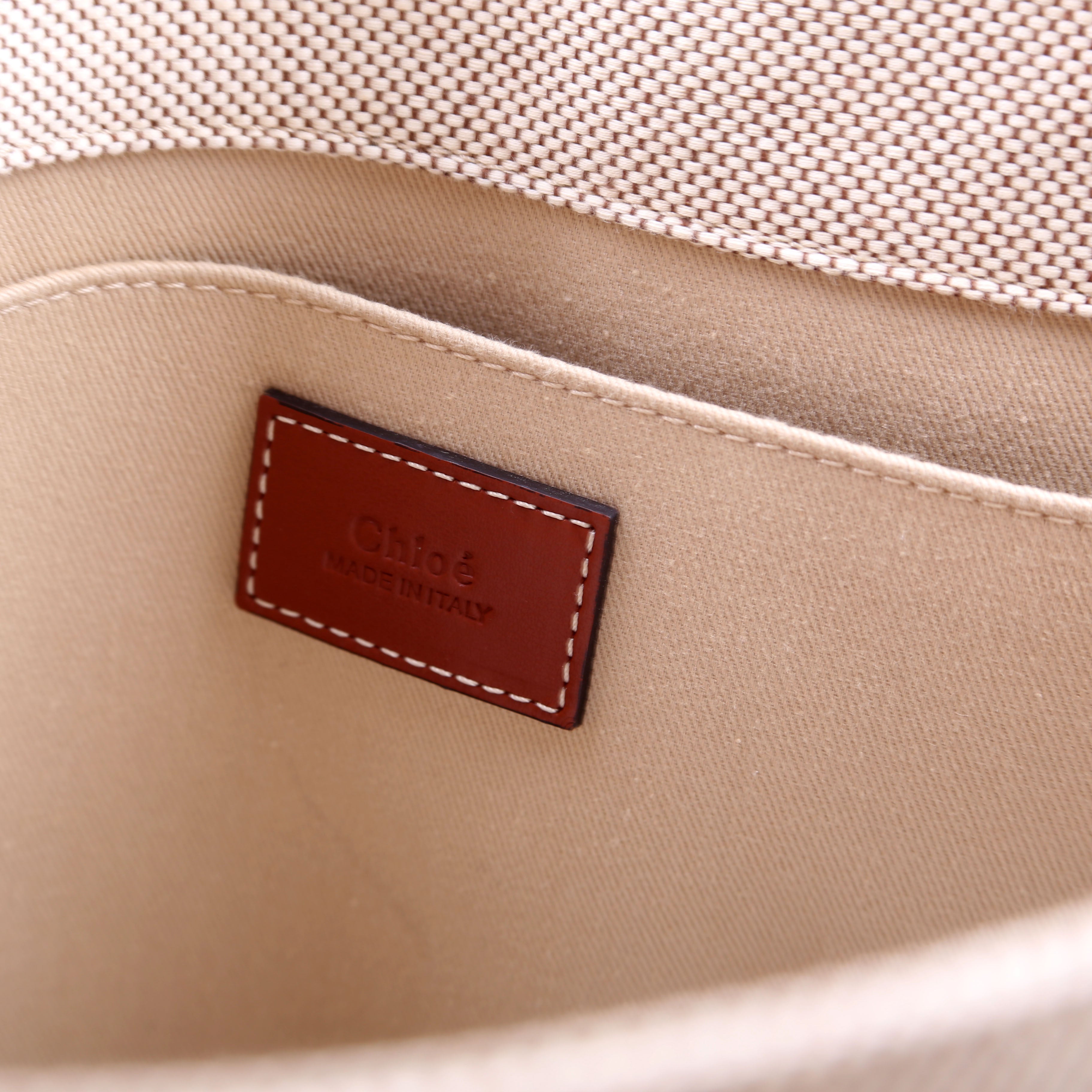 Woody Ribbon Tote Medium Beige/Brown