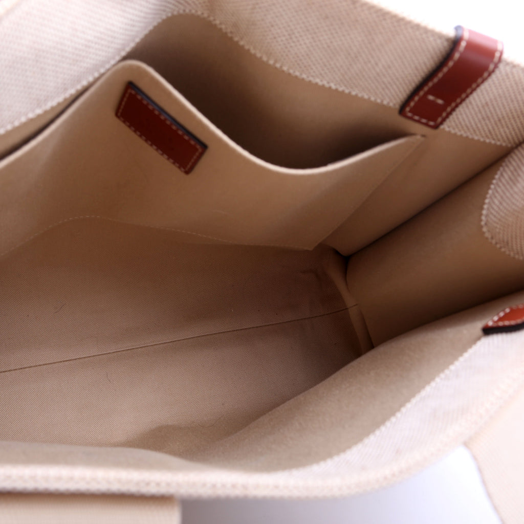 Woody Ribbon Tote Medium Beige/Brown