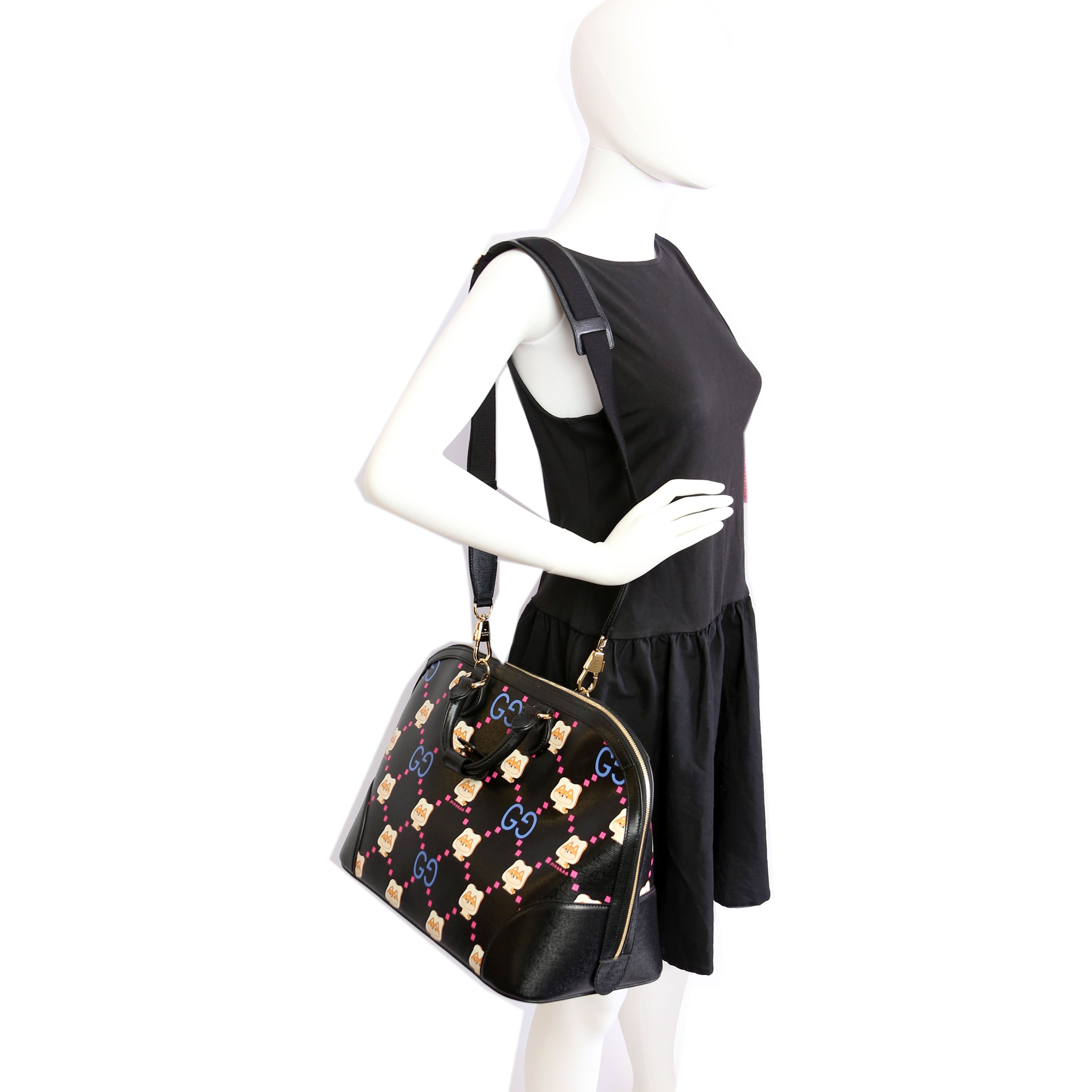 Gucci 739725 Dome Satchel Pikarar Black