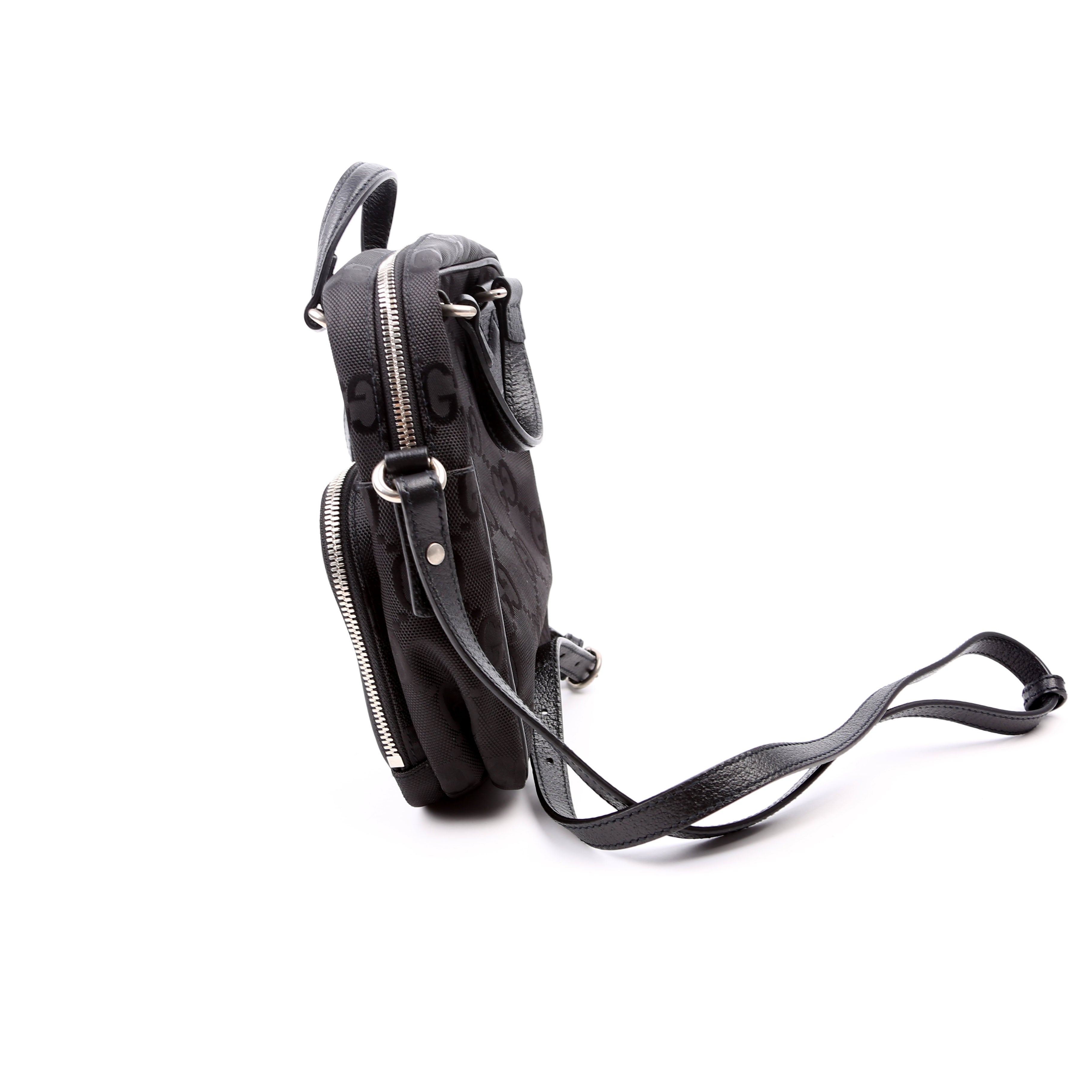 625850 GG Nylon Off the Grid Shoulder Bag Black