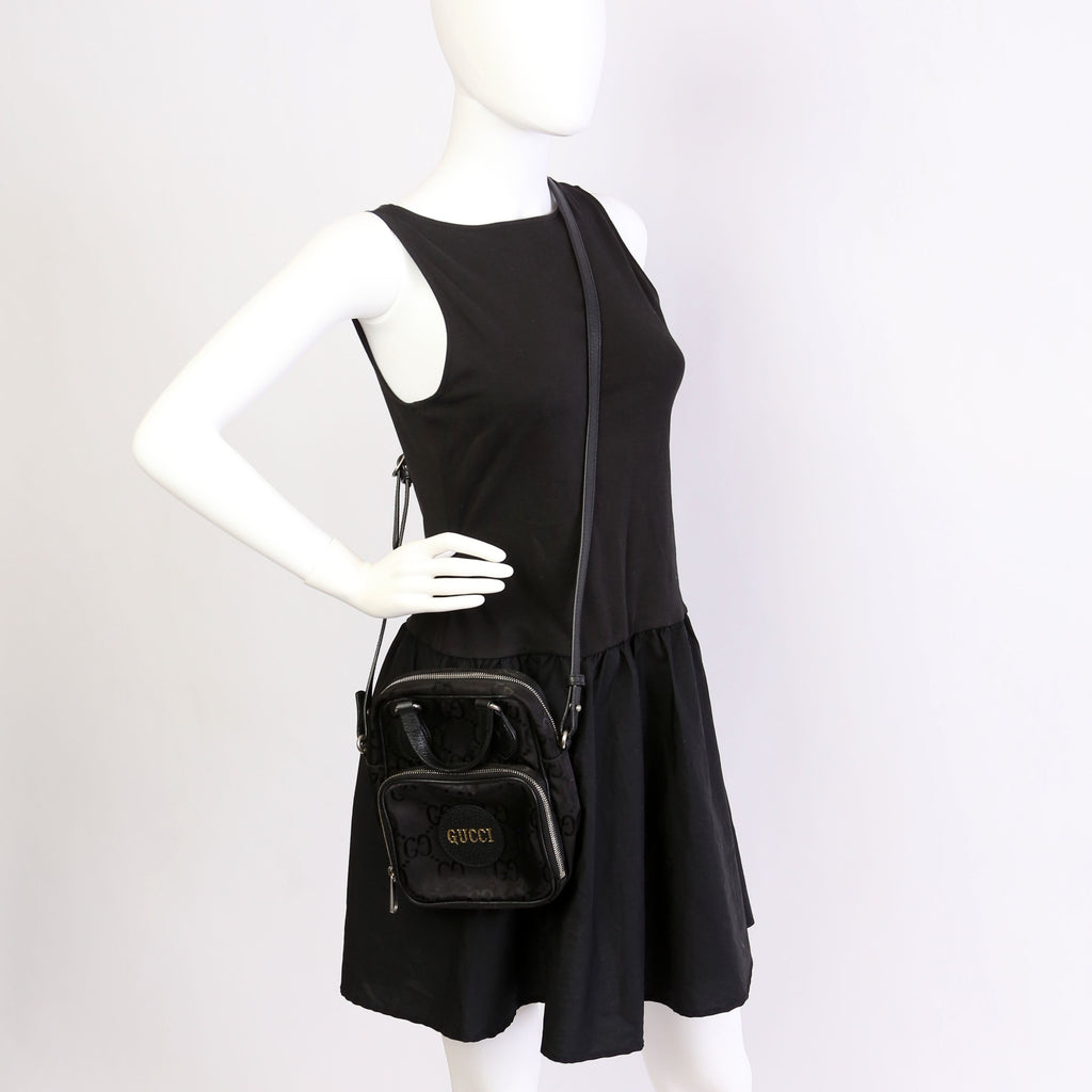 625850 GG Nylon Off the Grid Shoulder Bag Black