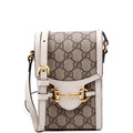 625615 Horsebit 1955 GG Supreme Mini Bag White
