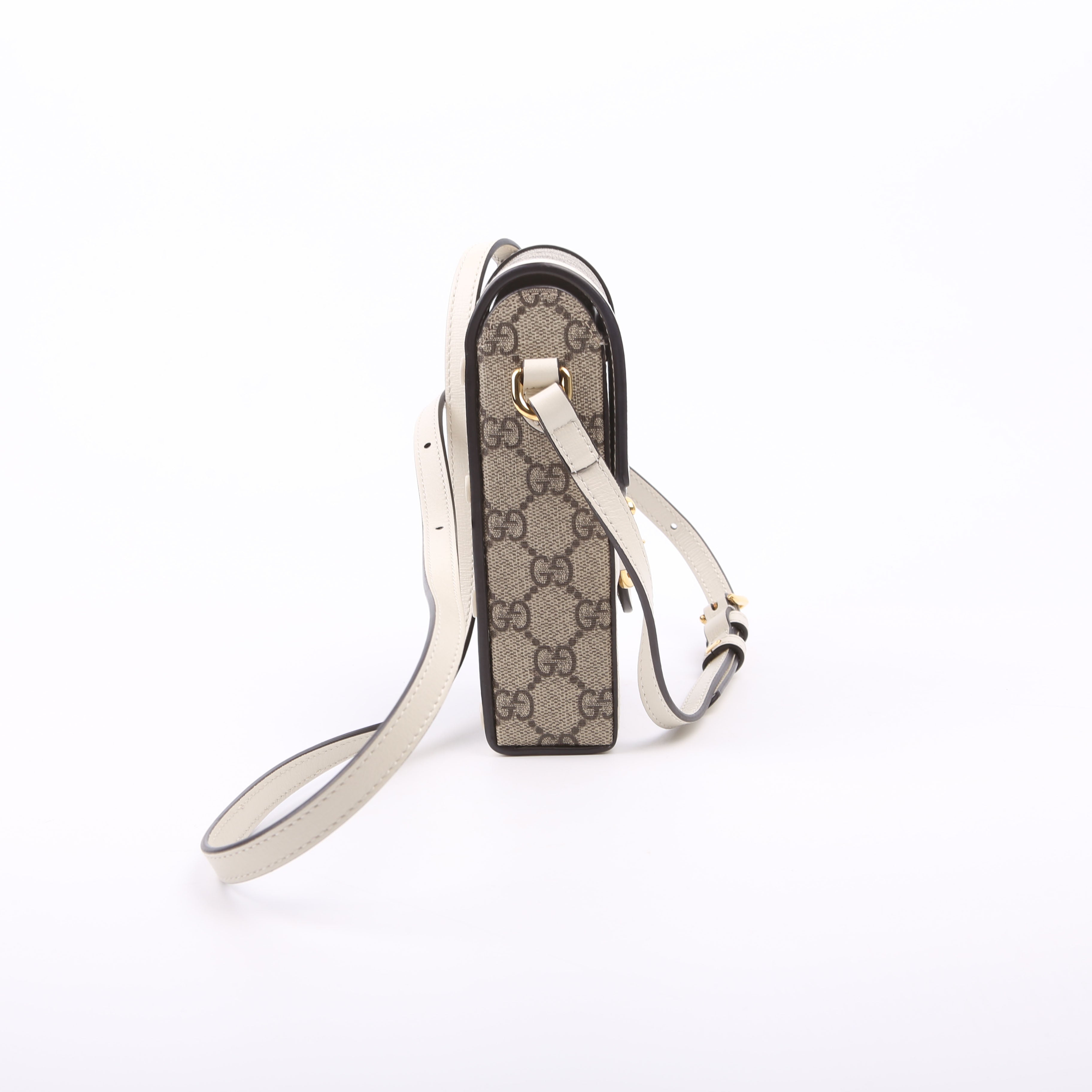 625615 Horsebit 1955 GG Supreme Mini Bag White