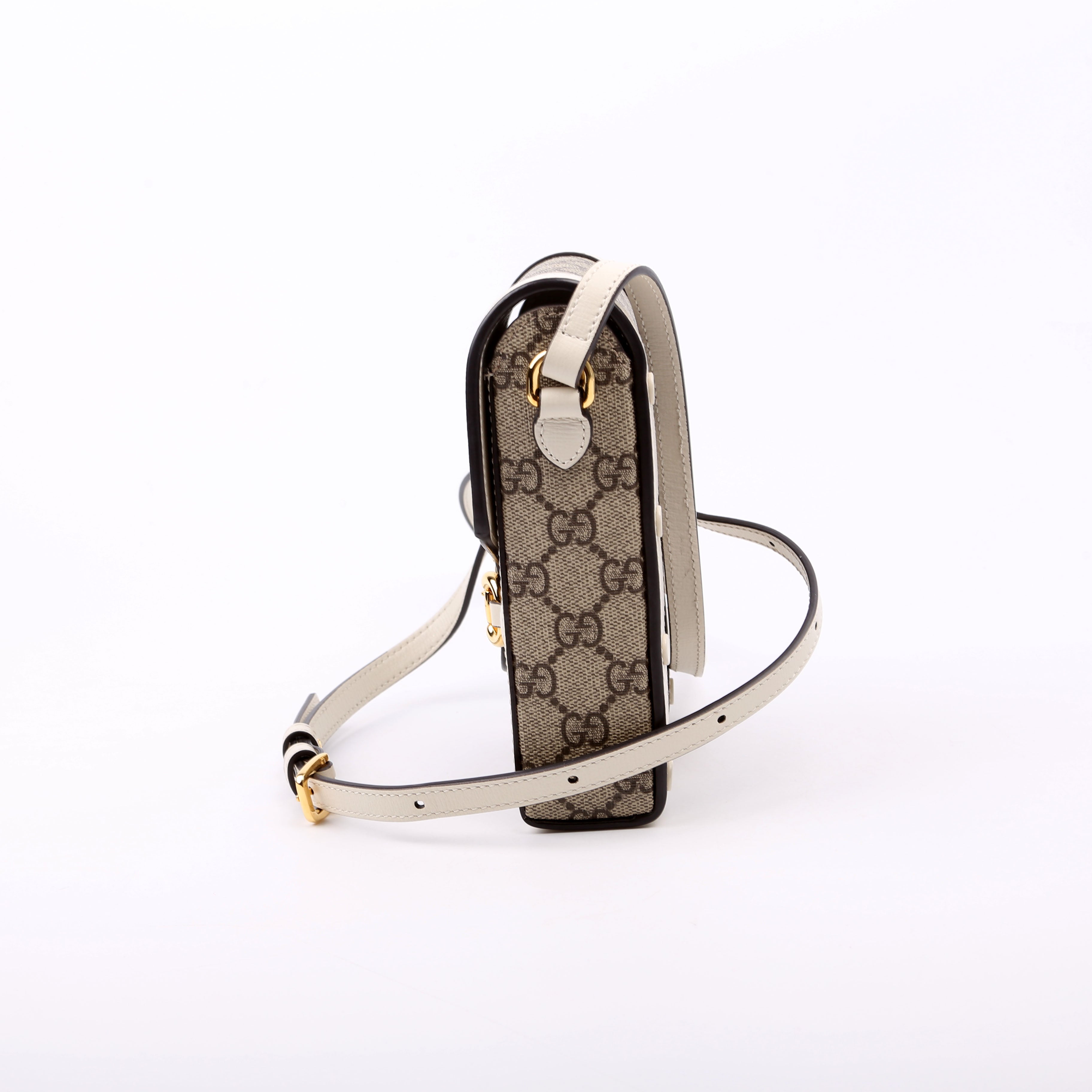 625615 Horsebit 1955 GG Supreme Mini Bag White