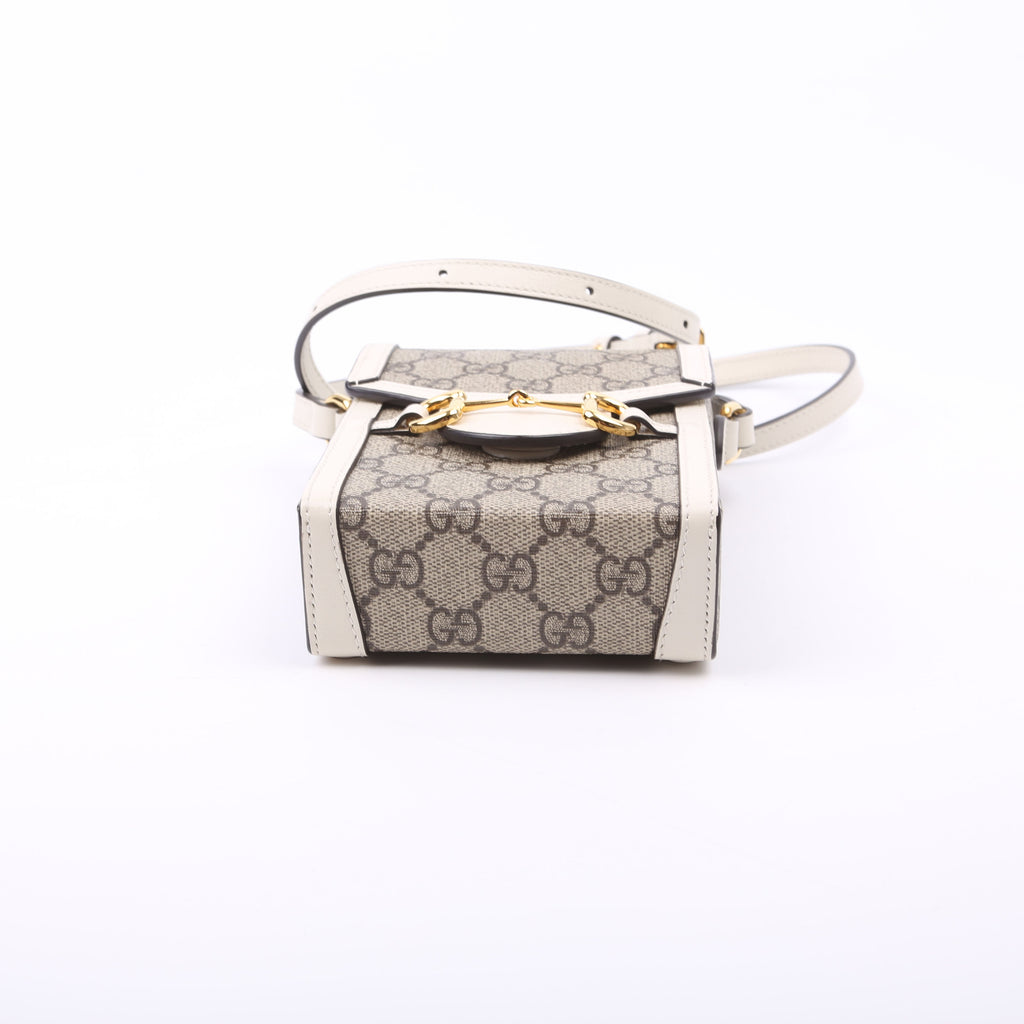 625615 Horsebit 1955 GG Supreme Mini Bag White