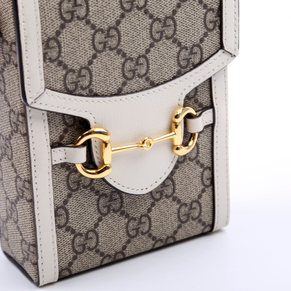 625615 Horsebit 1955 GG Supreme Mini Bag White