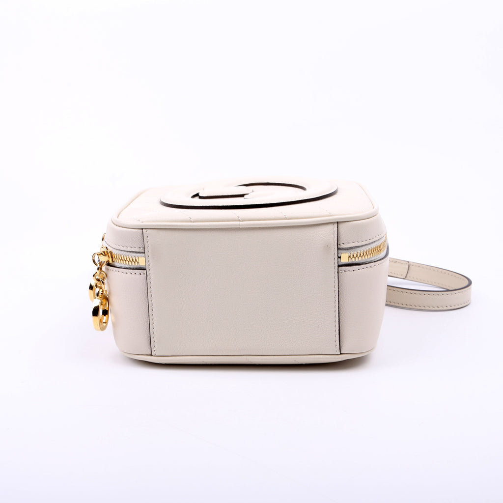 744434 Blondie Leather Top Handle Bag White