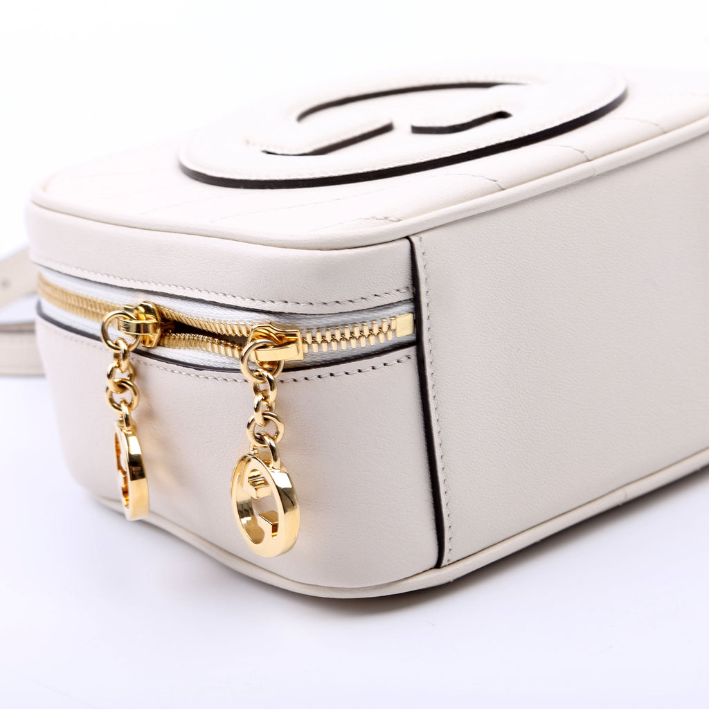 744434 Blondie Leather Top Handle Bag White